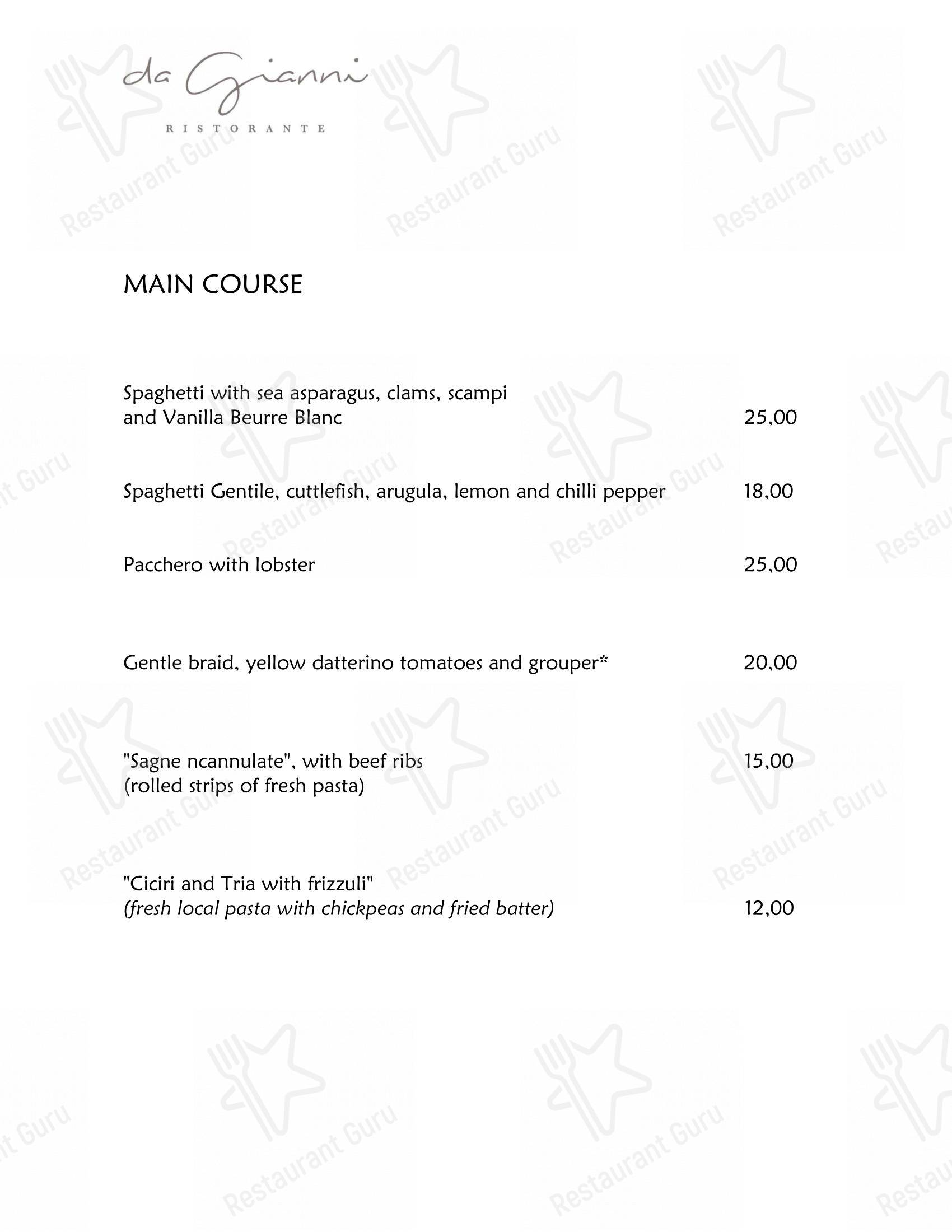 菜单 per Da Gianni Ristorante in Torre Mozza
