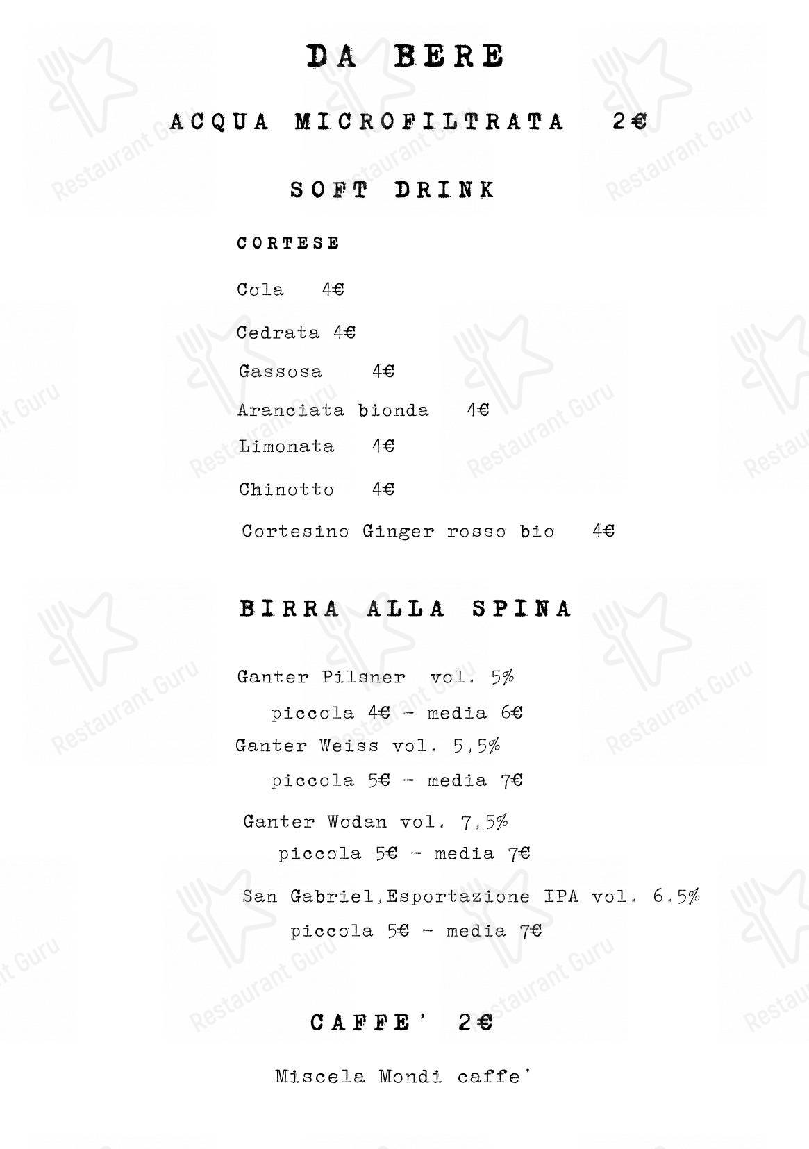 Menu di FASSANGUE_ La Bottega - Menu