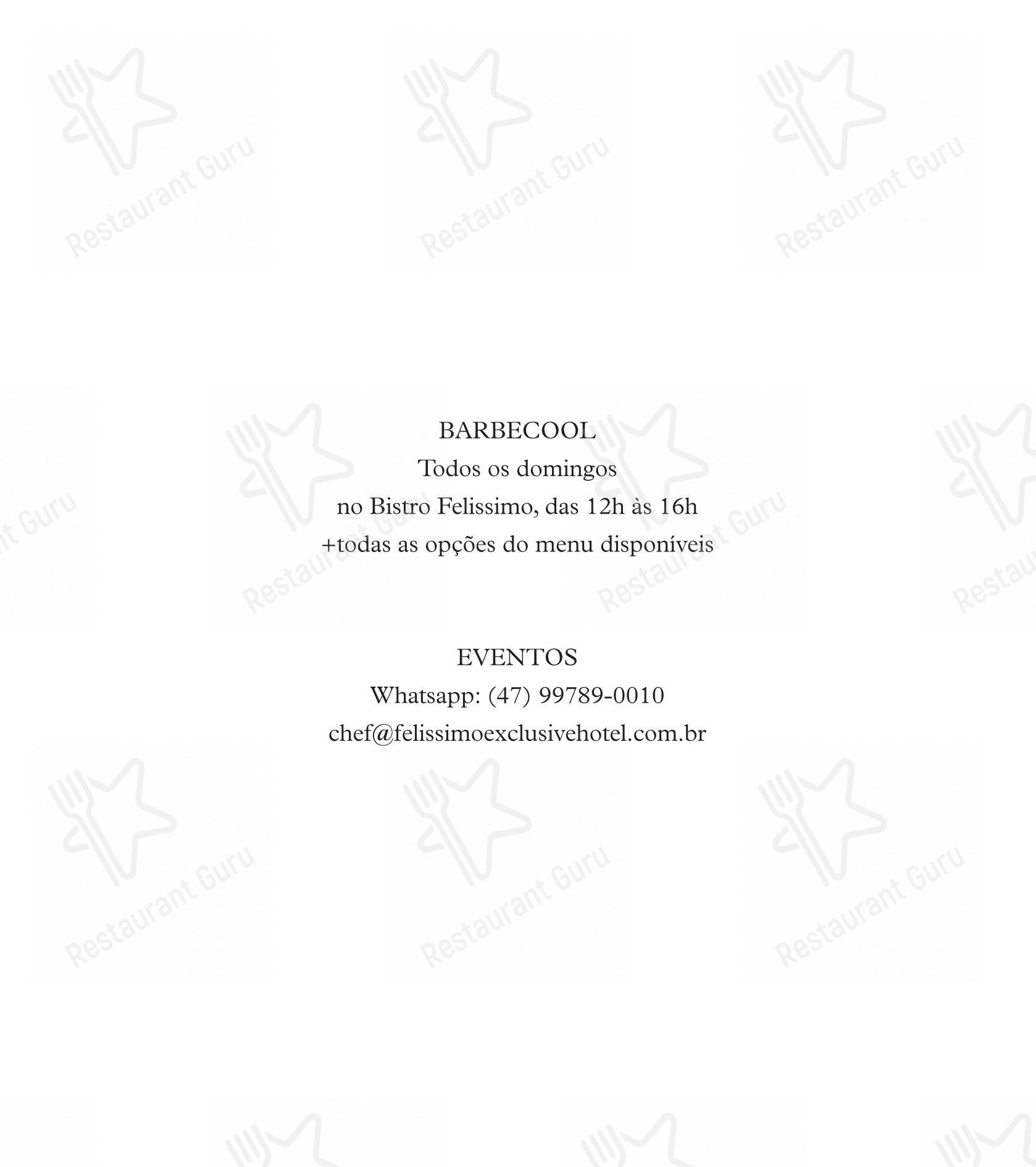 Menu para Felissimo Bistrô em Balneário Camboriú