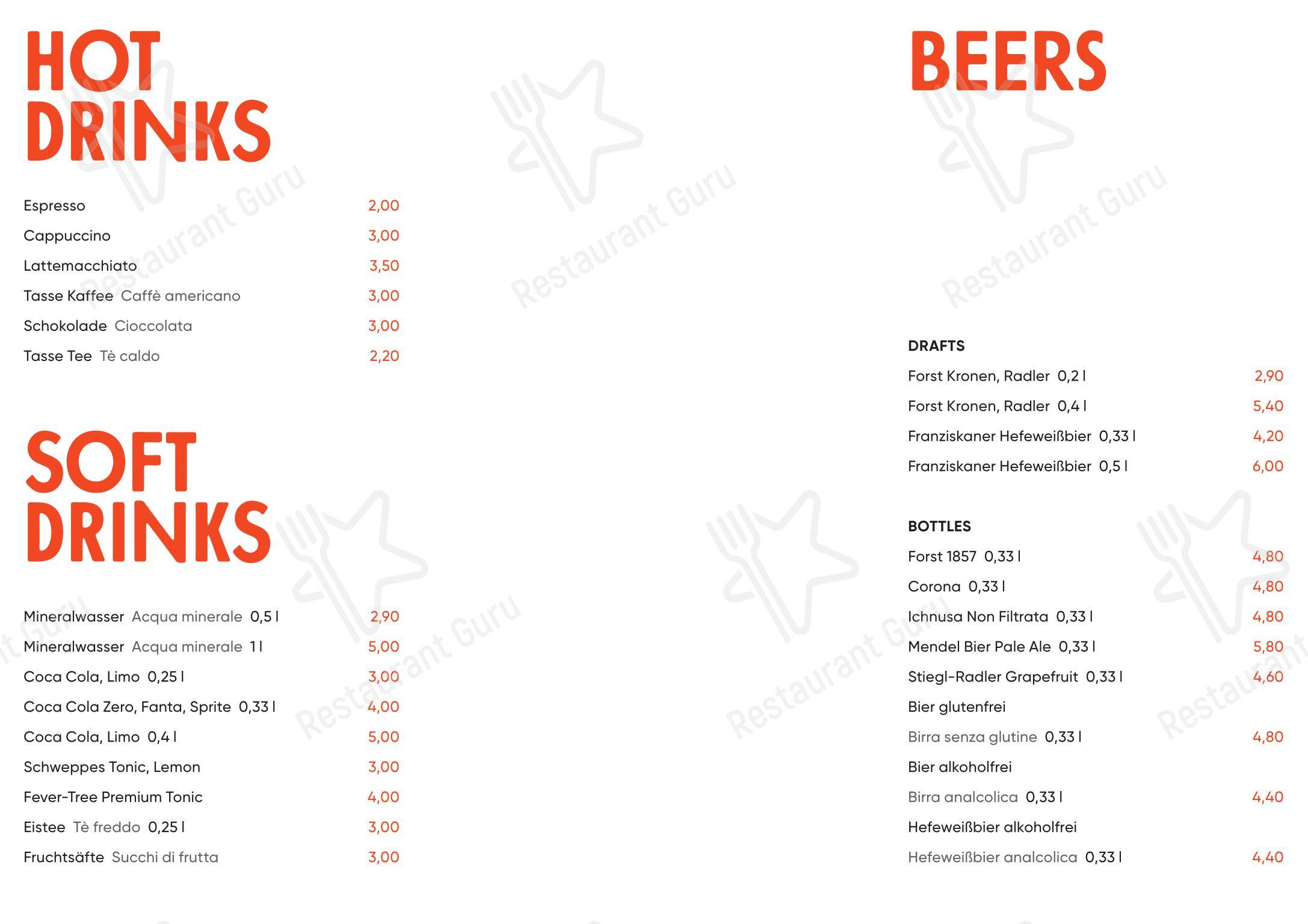 Gretl am See Restaurant in Caldaro - Menu bar