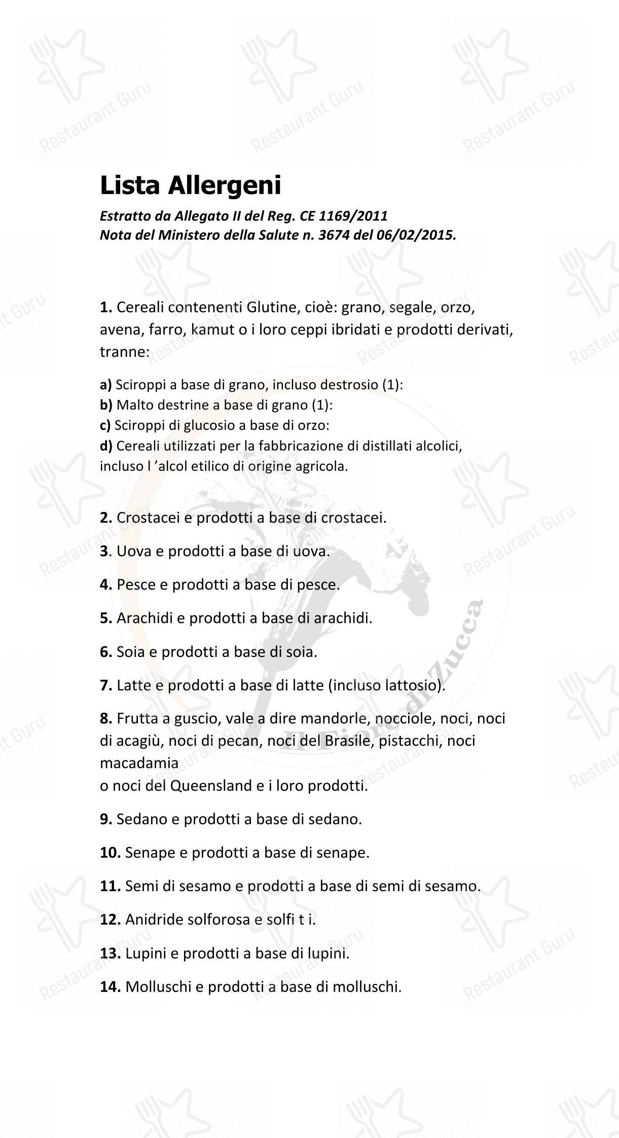 Il Fiore di Zucca in Gardone Riviera - Menu