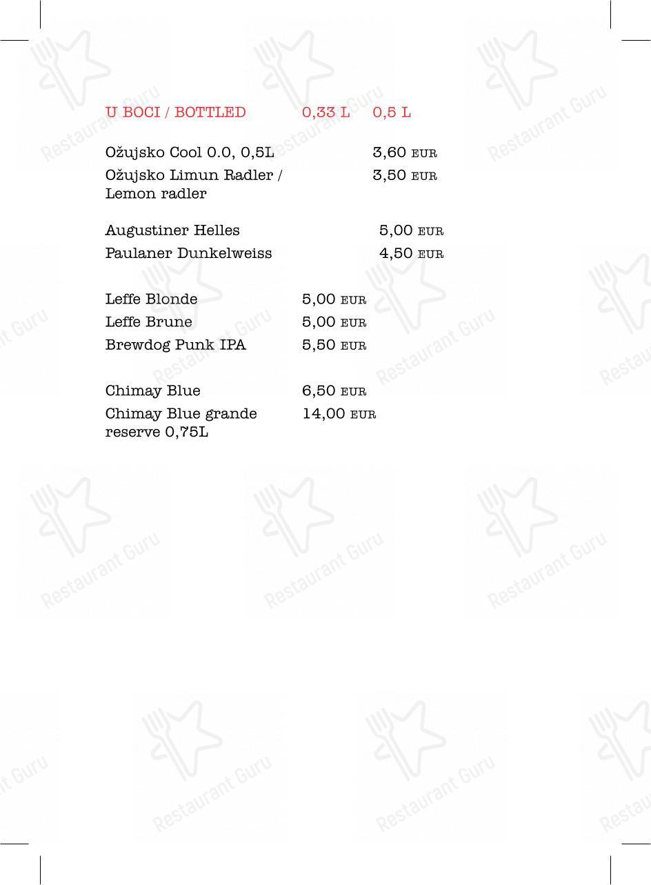 King's Cafe & Coffee Bar in Fiume - Menu