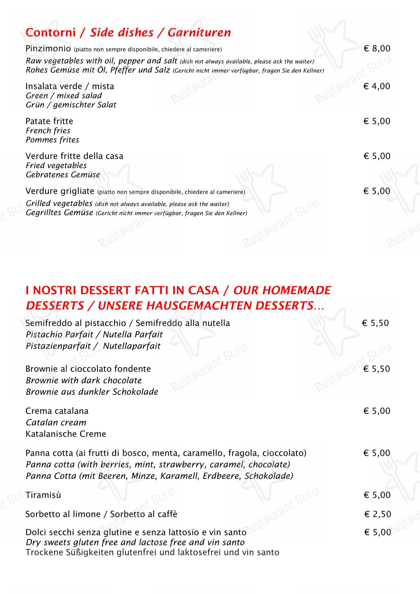 Menu di La Riva da Franco - Коктейльная карта