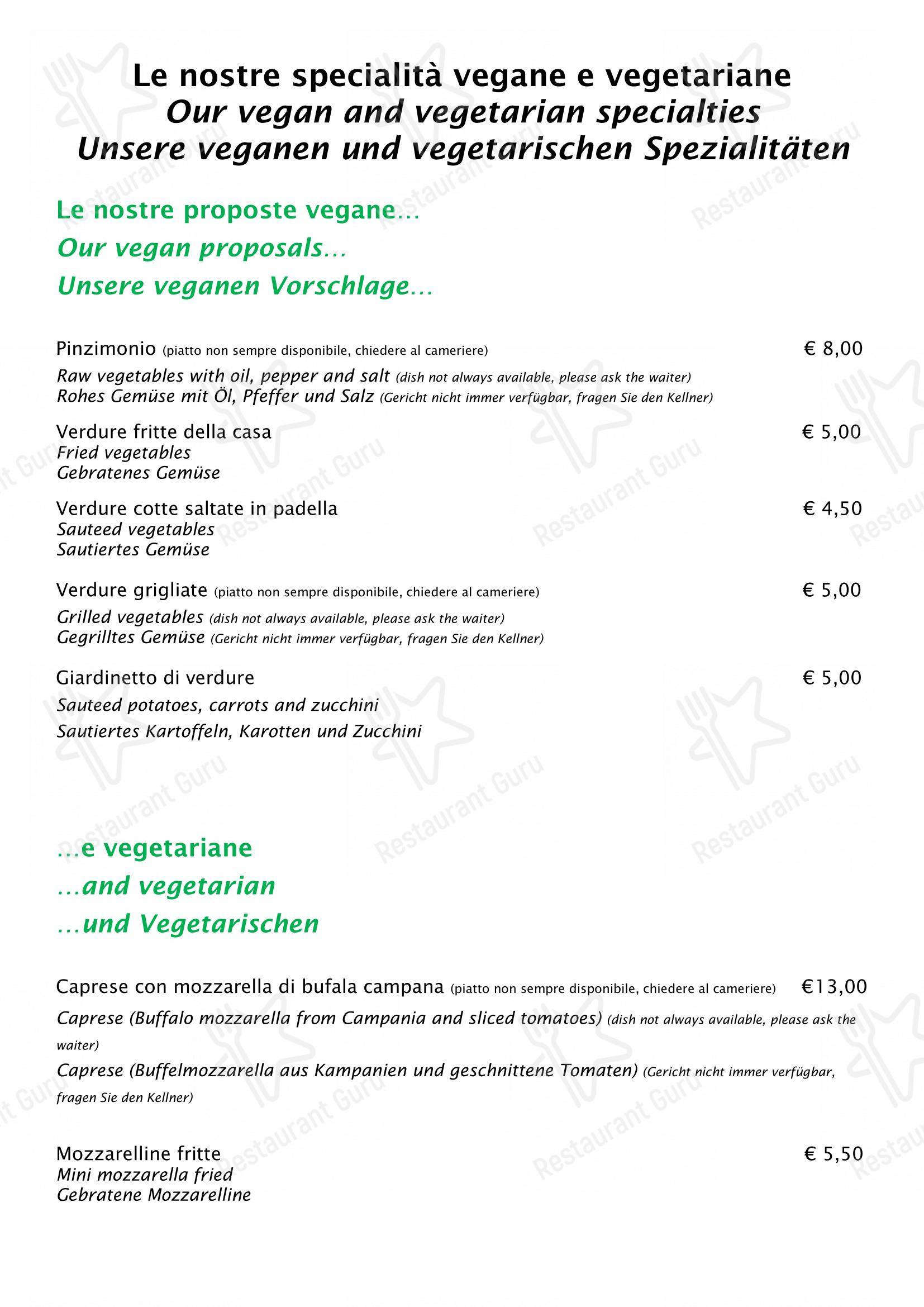 Коктейльная карта per La Riva da Franco pizzeria