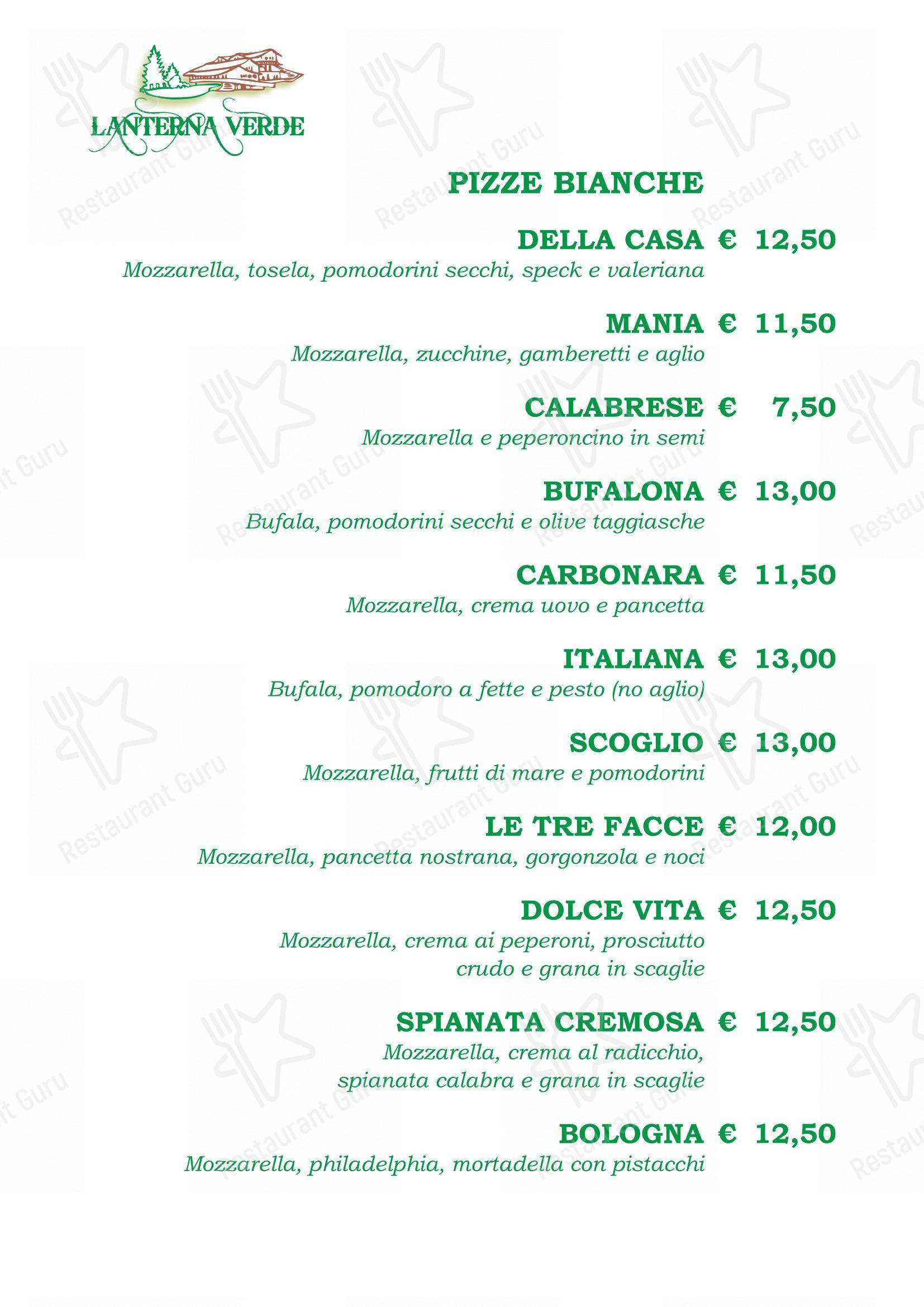 Menu di Lanterna Verde - Menu