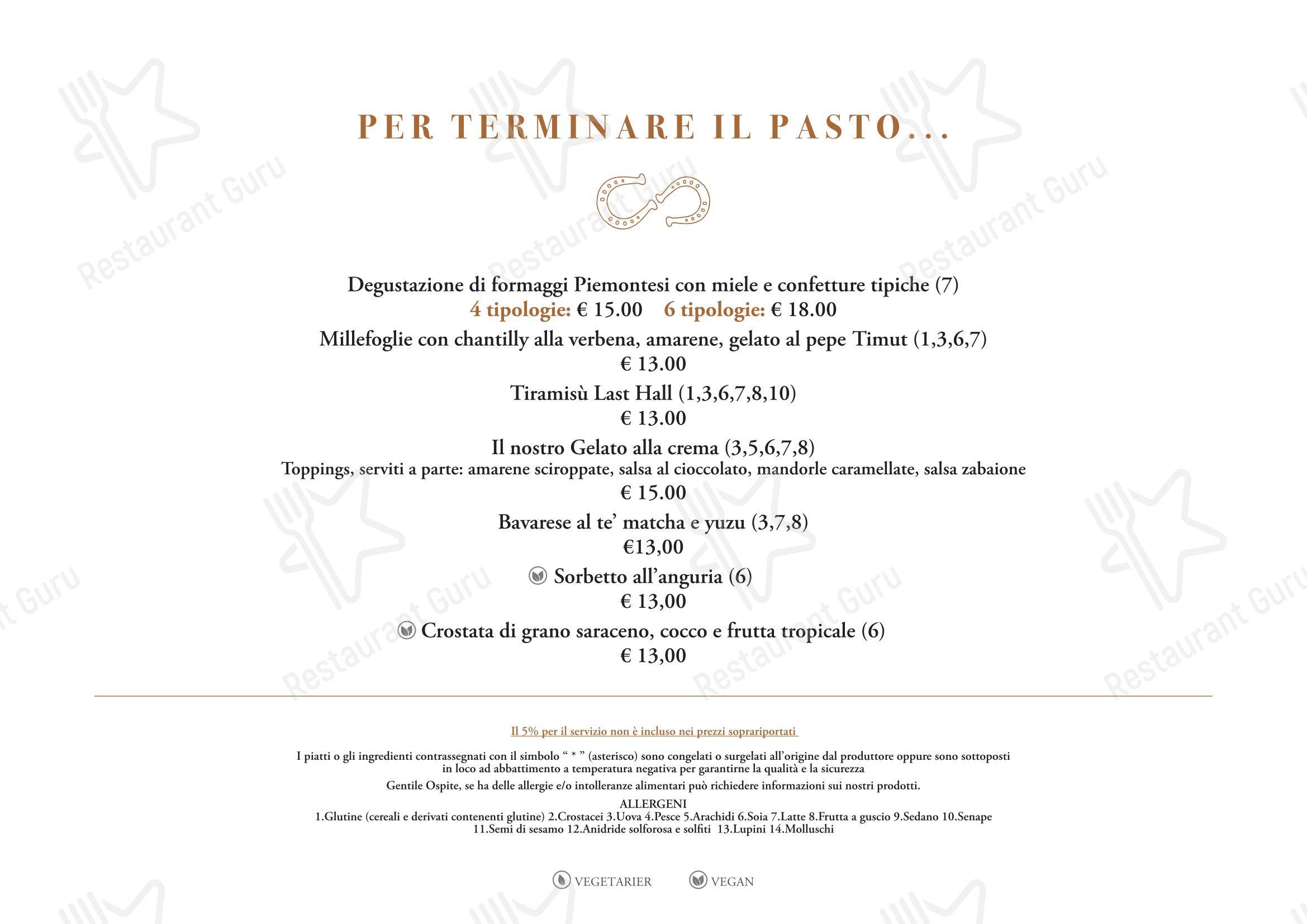 Menu bar pour Last Hall dans Baveno