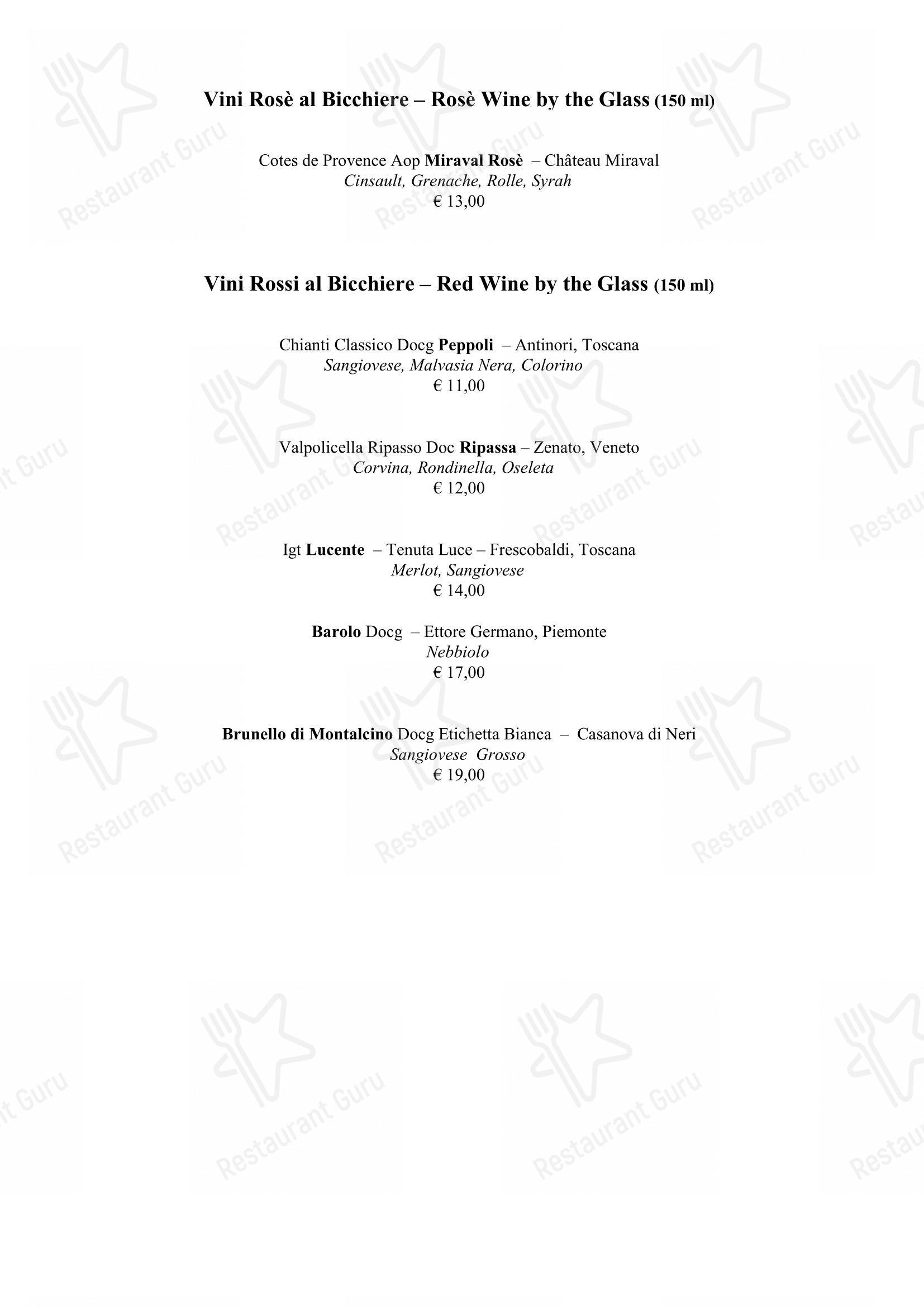 Menu per Life ristorante