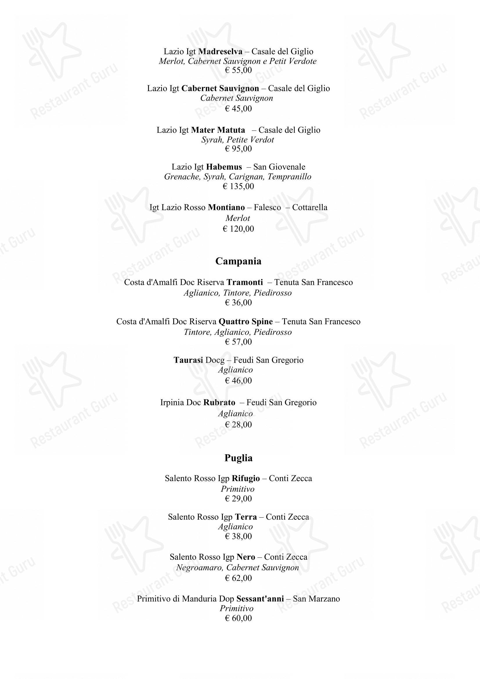 Life in Roma - Menu