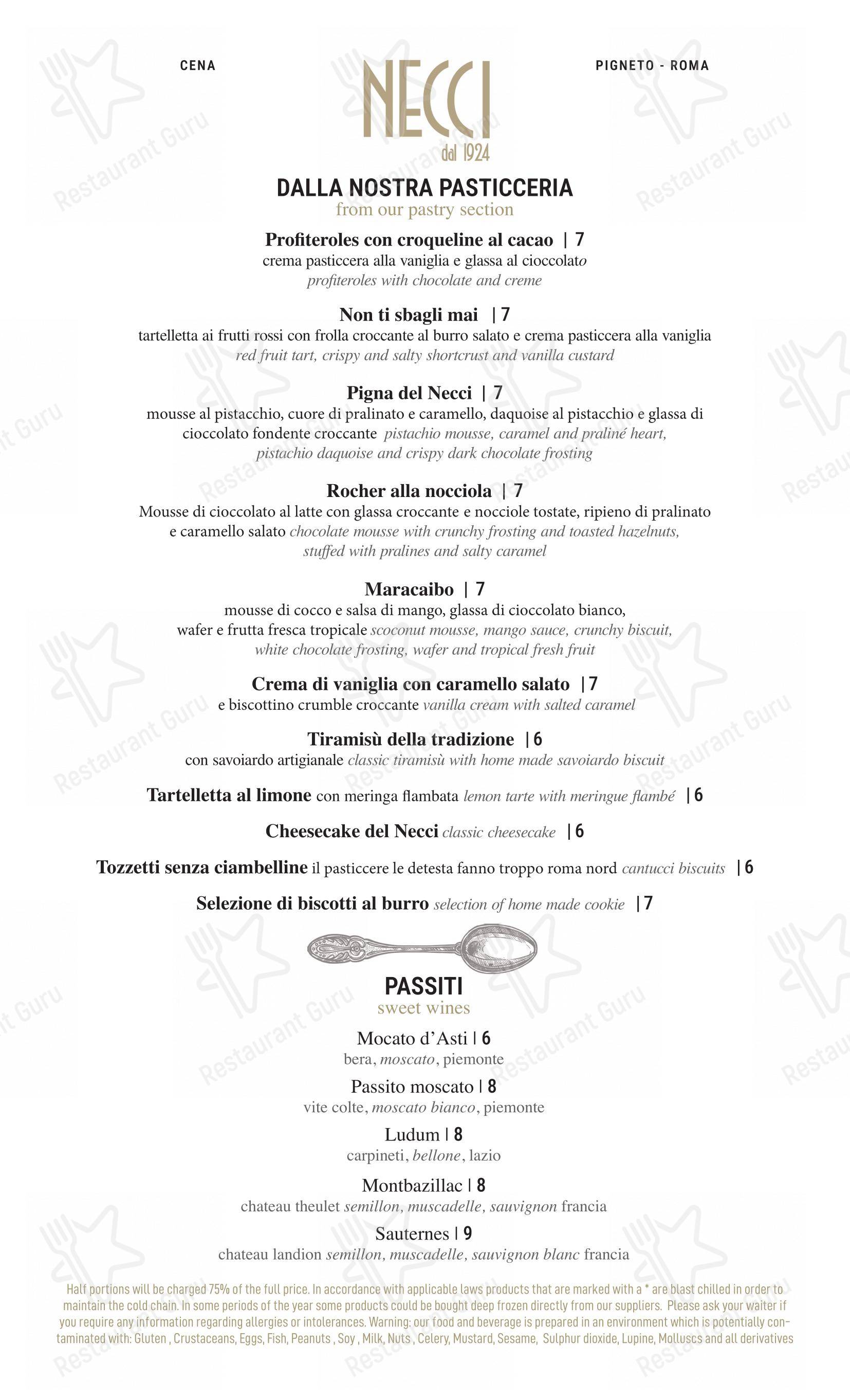Menu di Necci dal 1924 - Коктейльная карта
