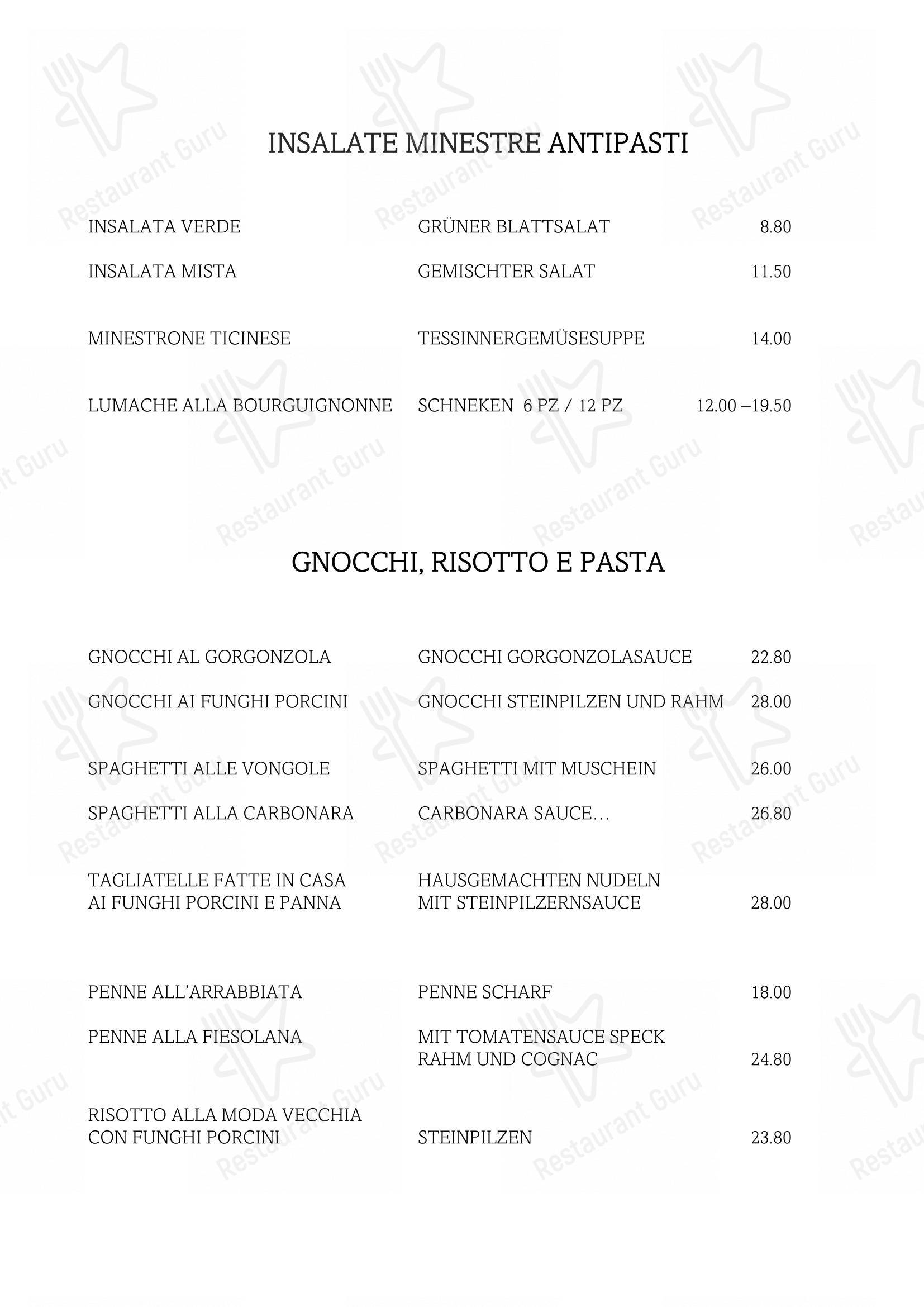 Osteria Grotto Contrattempi in Losone - Menu