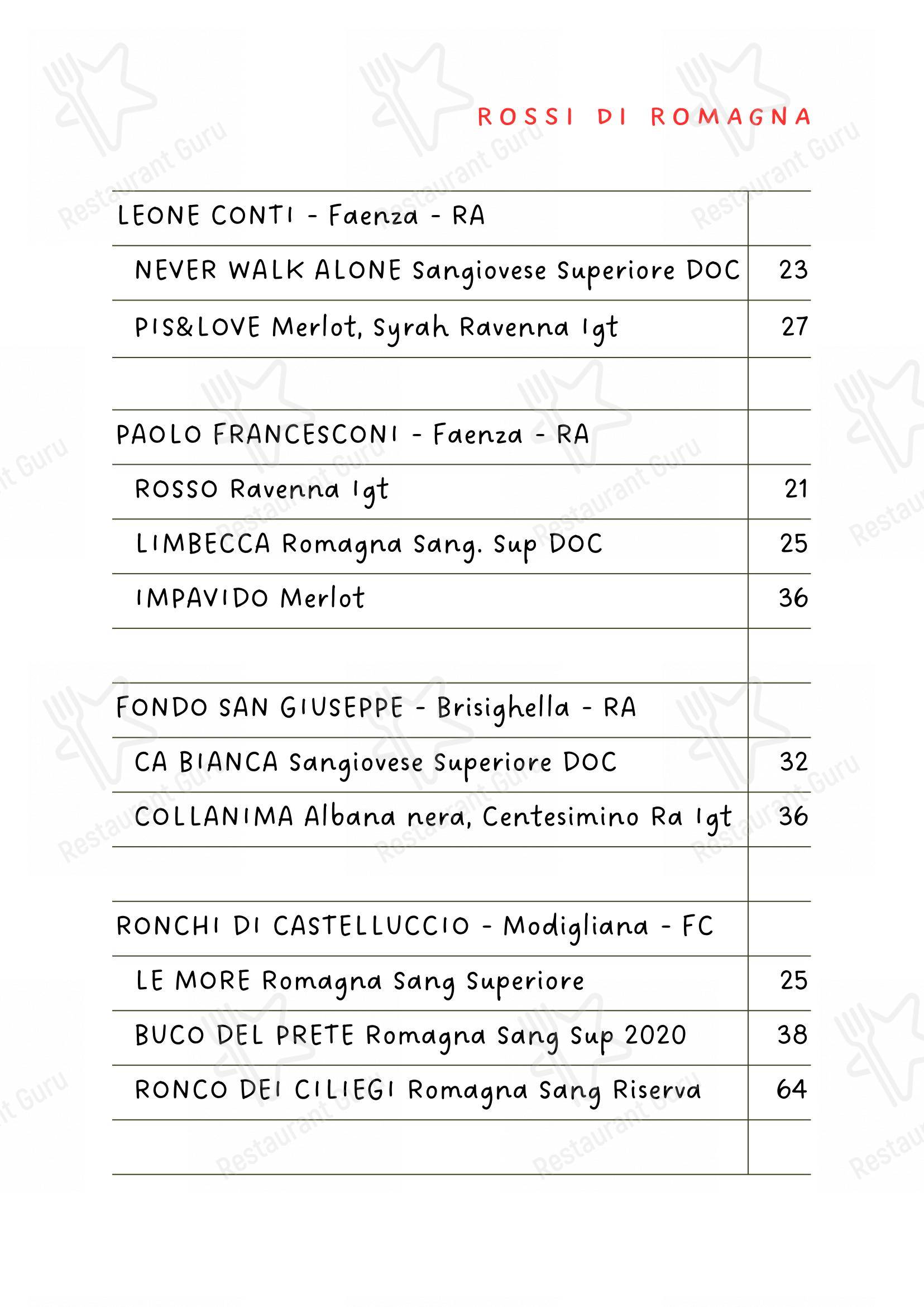 Menu per Osteria de Borg pizzeria