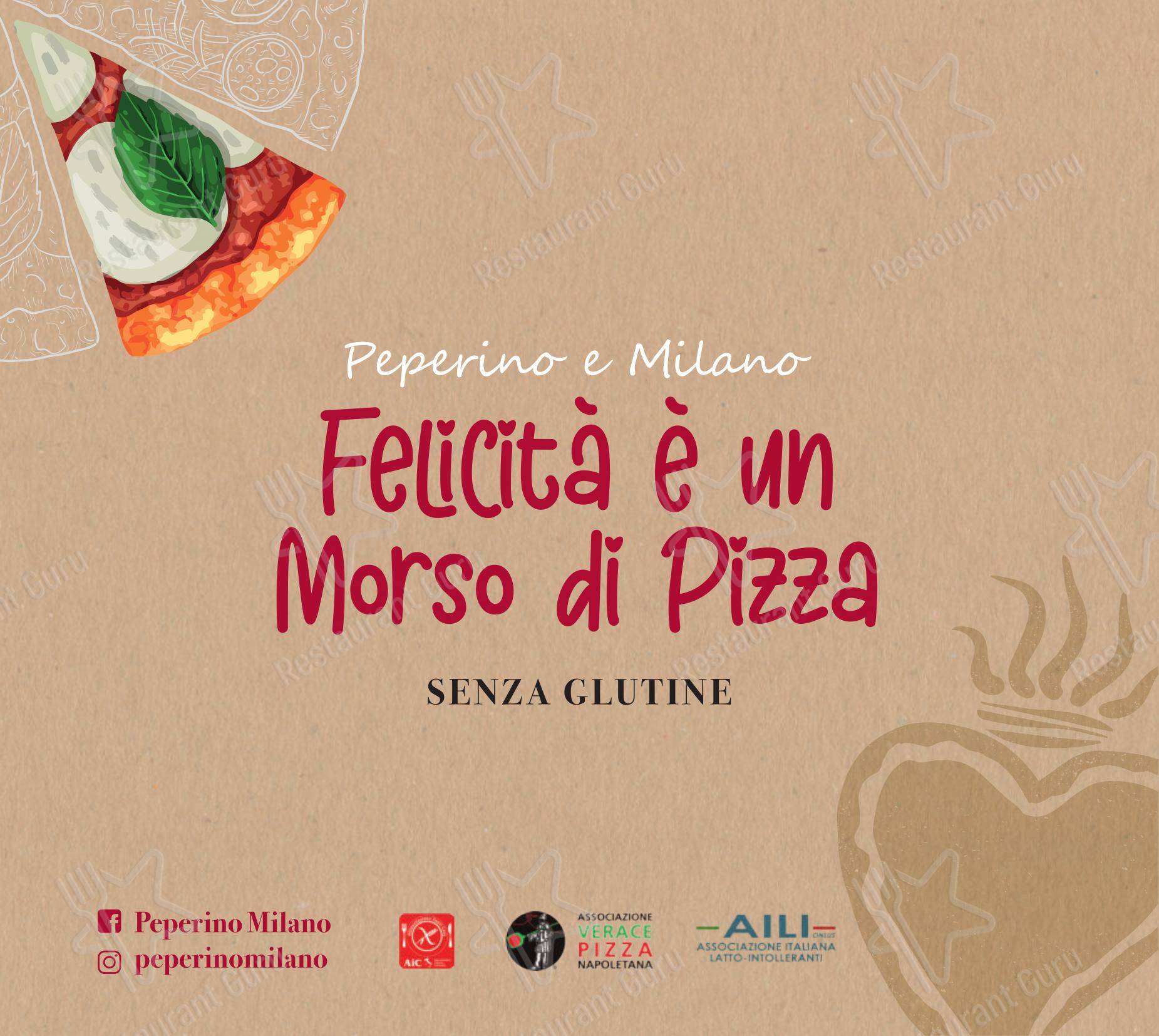 Menu bar per Peperino e Milano in Milano