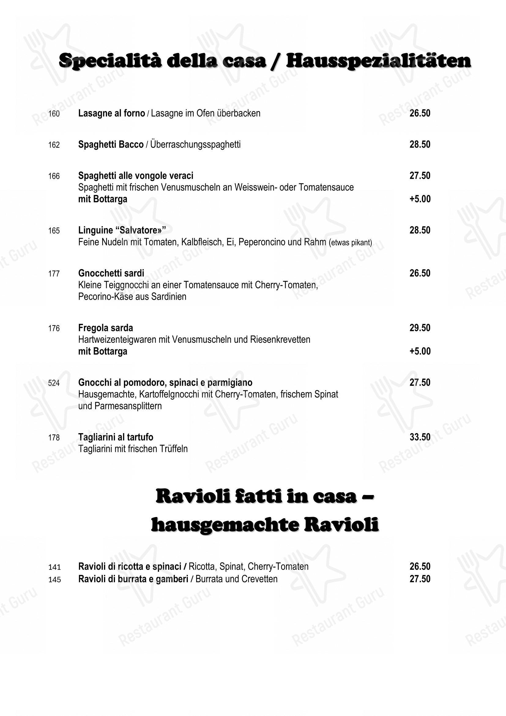 Menu di Pizzeria Bacco - Menu