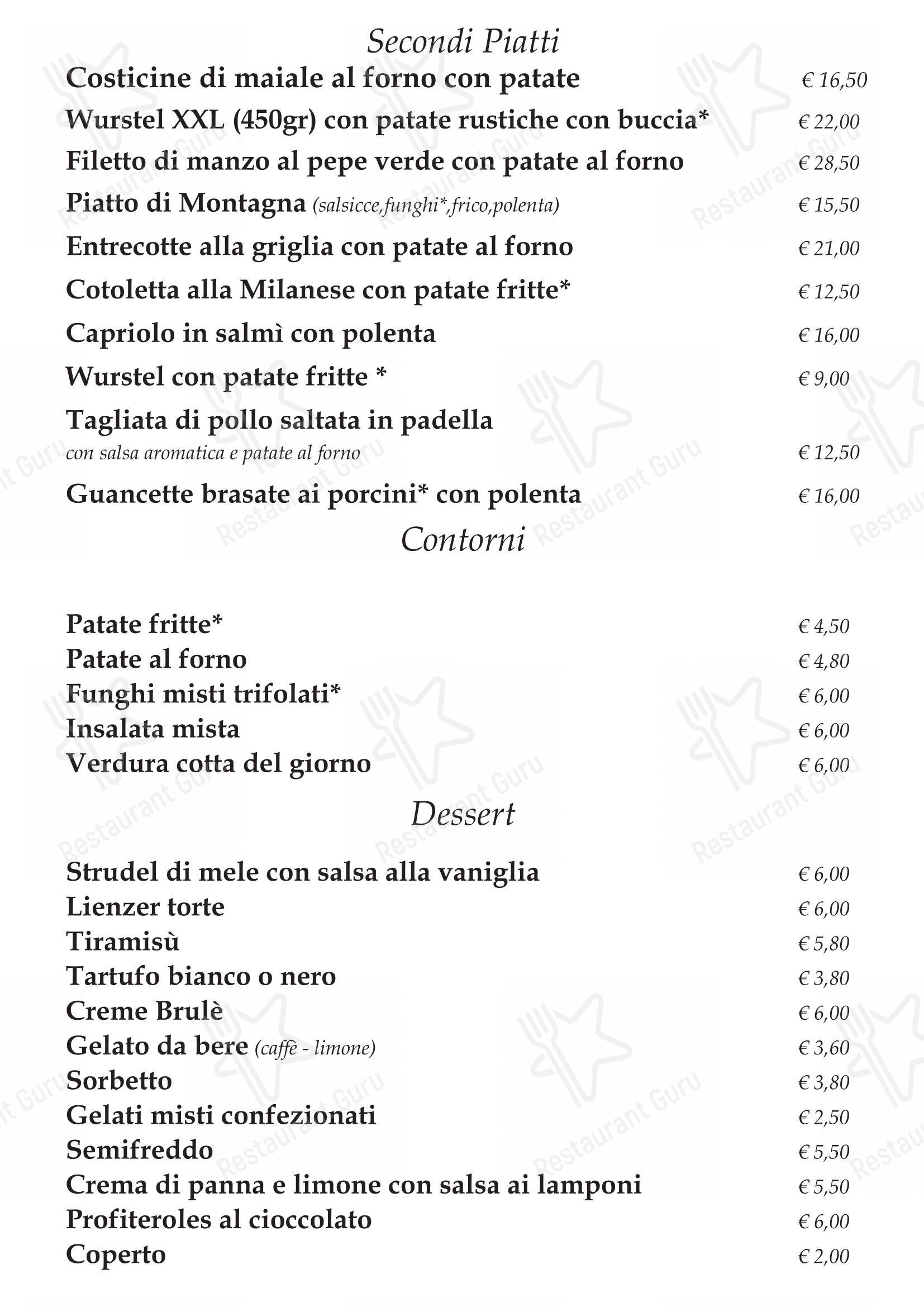 Pizzeria Ristorante Ti Spiazza in Sappada - Menu bar