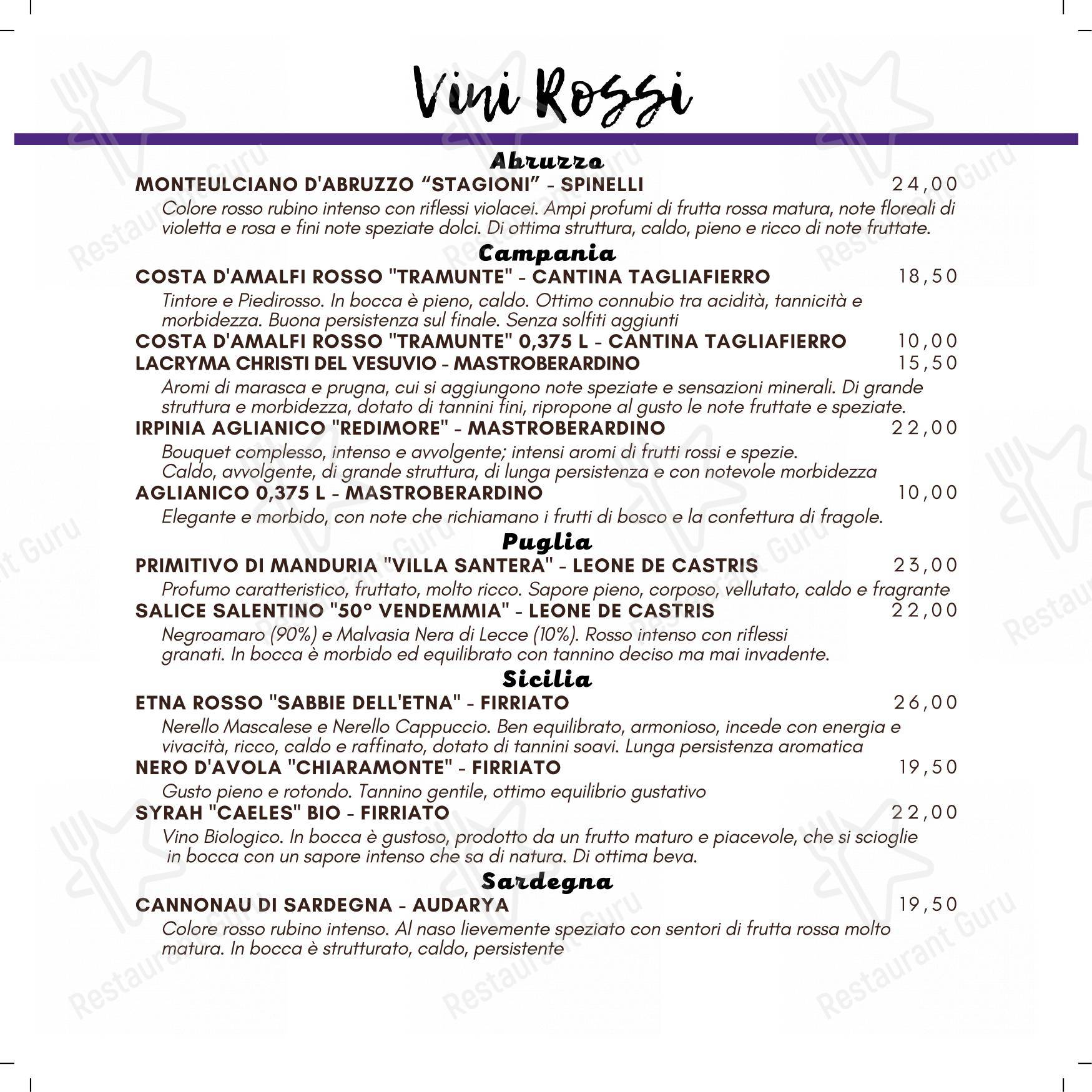 Menu di Pizzeria Ristorante Piedigrotta - Corso Torino - Menu