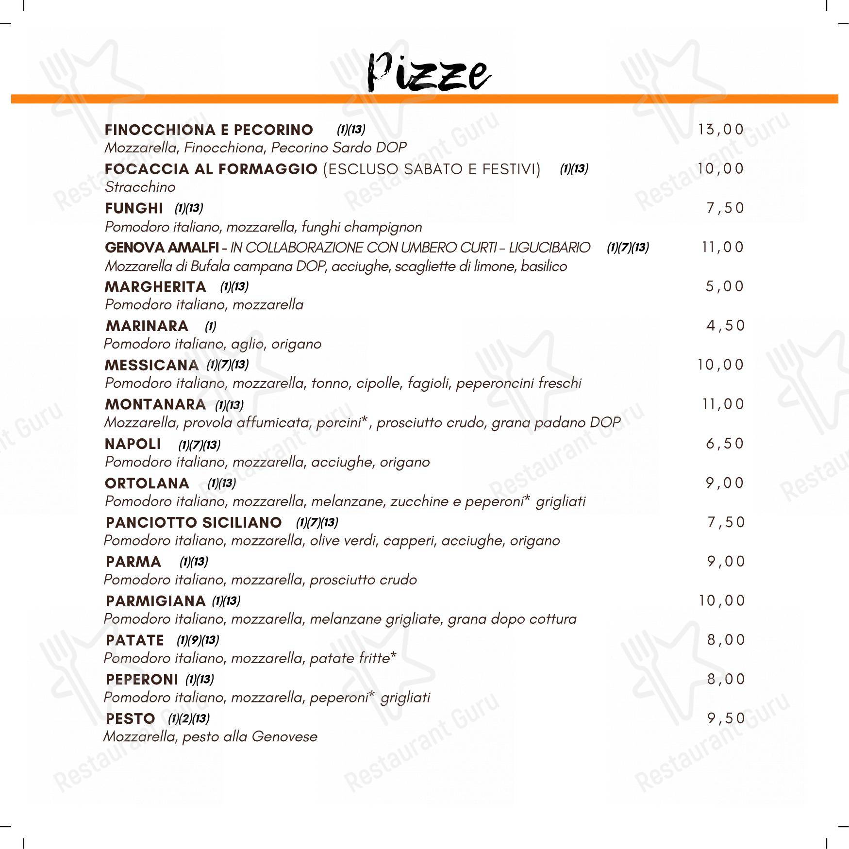 Menu per Pizzeria Ristorante Piedigrotta - Corso Torino in Genova