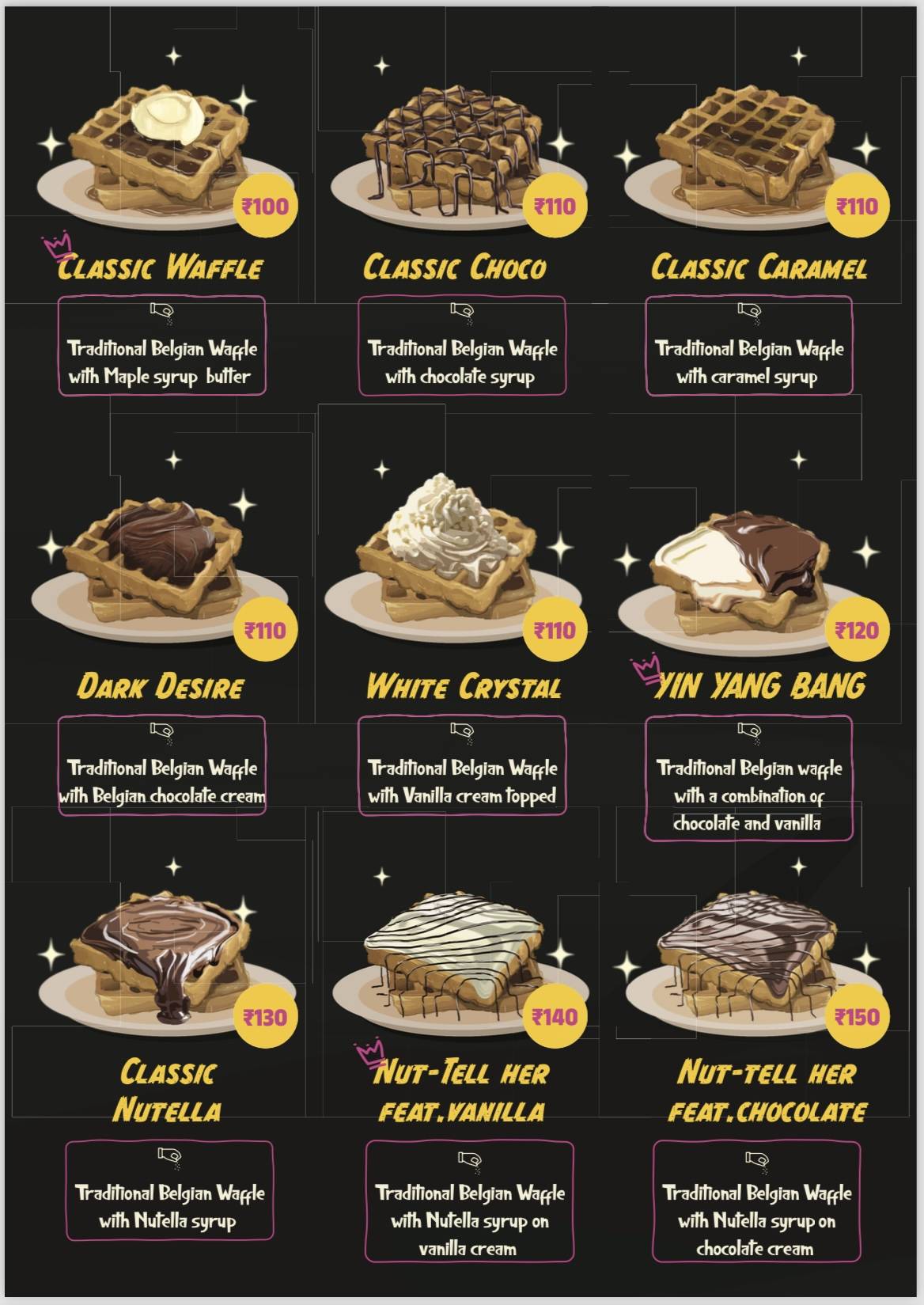 Yo Mamas Waffles menu
