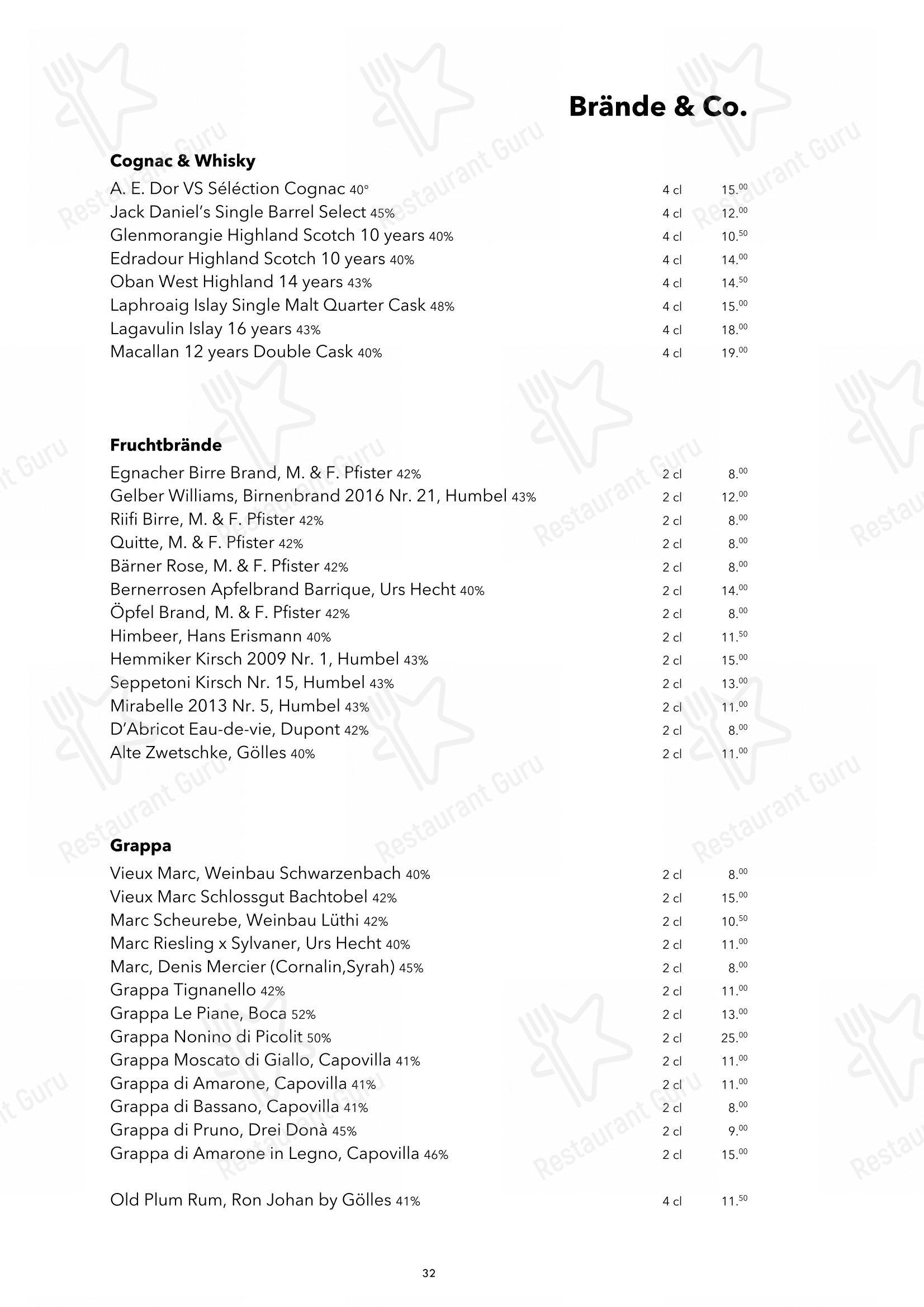 Основное меню per Blaue Ente in Zurigo