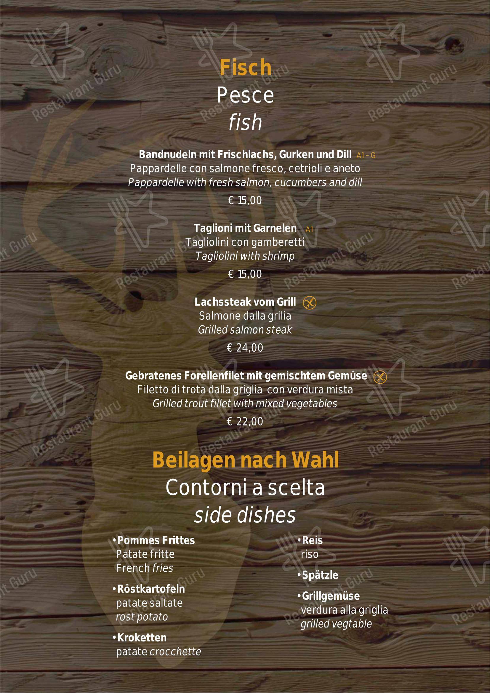 菜单 per Ristorante Pizzeria Almdiele ristorante