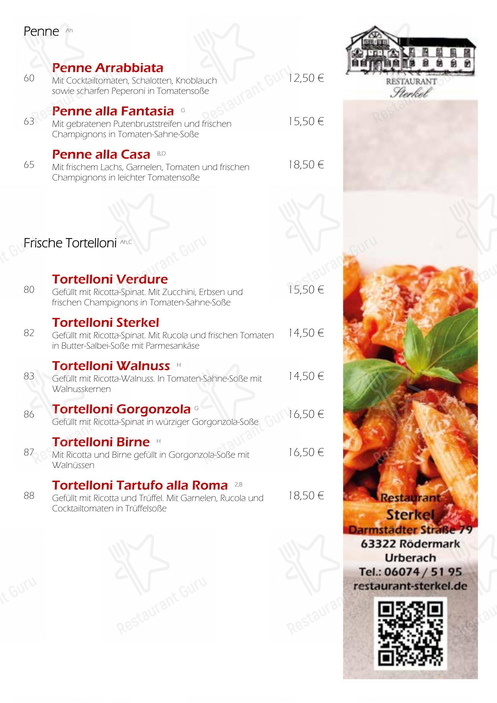 Menu pour Restaurant Sterkel - Menu