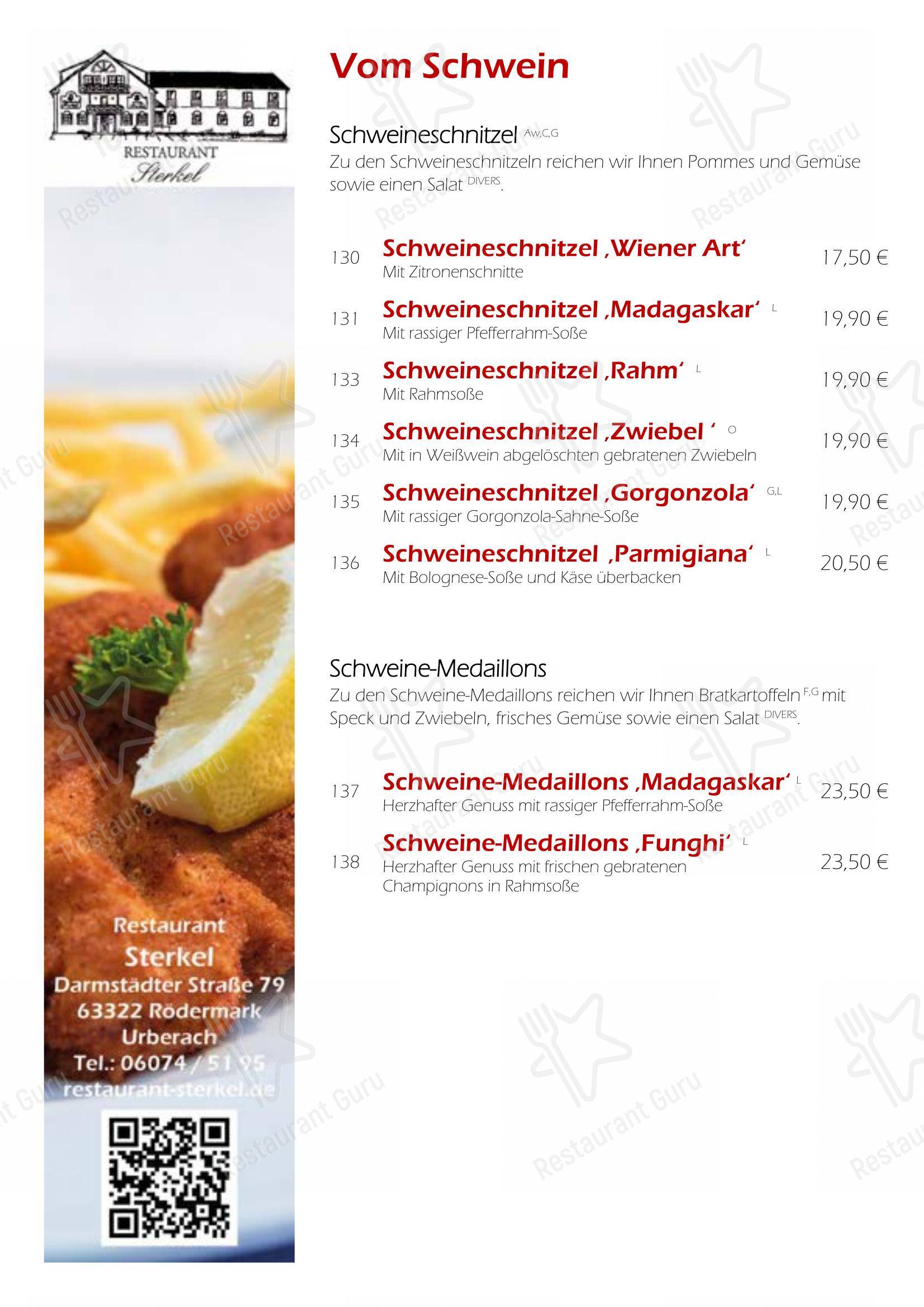Menu pour Restaurant Sterkel restaurant