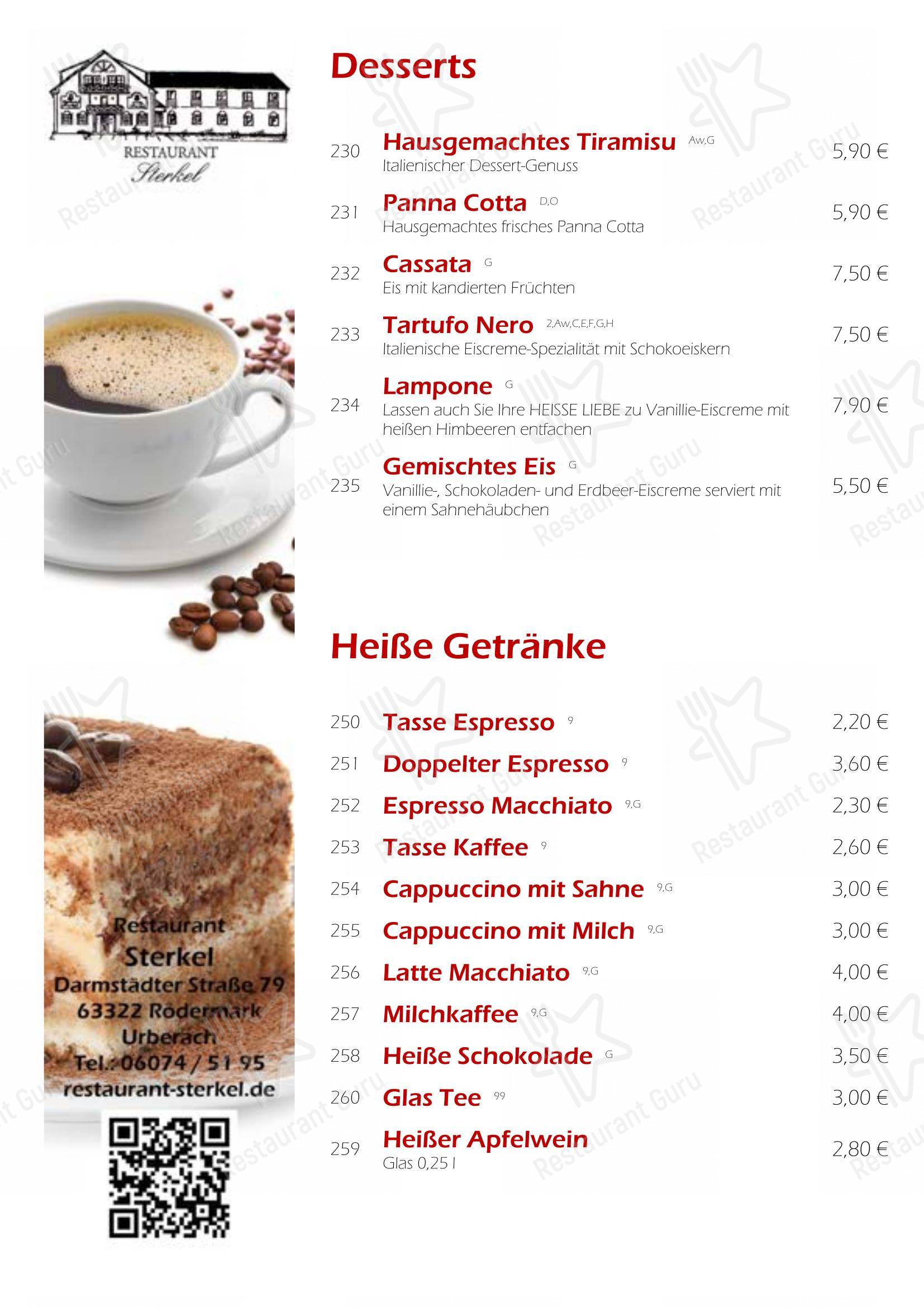 Restaurant Sterkel dans Rödermark - Menu