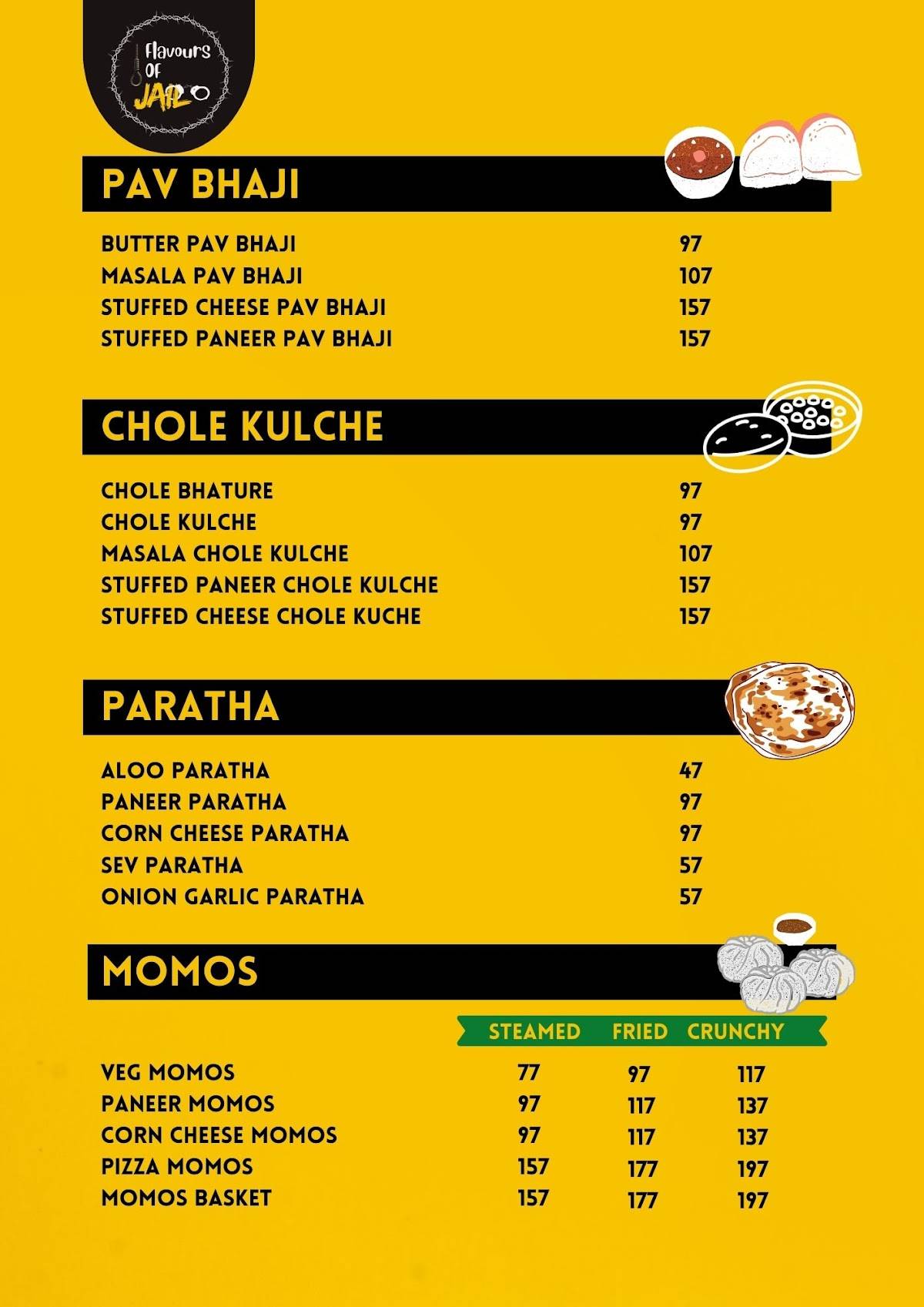Flavours Of JAIL, Rewa menu
