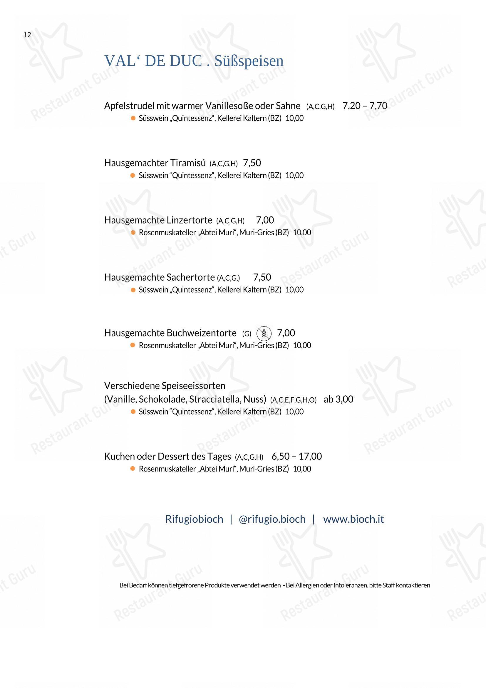 Rifugio Ütia Bioch in San Cassiano - Menu