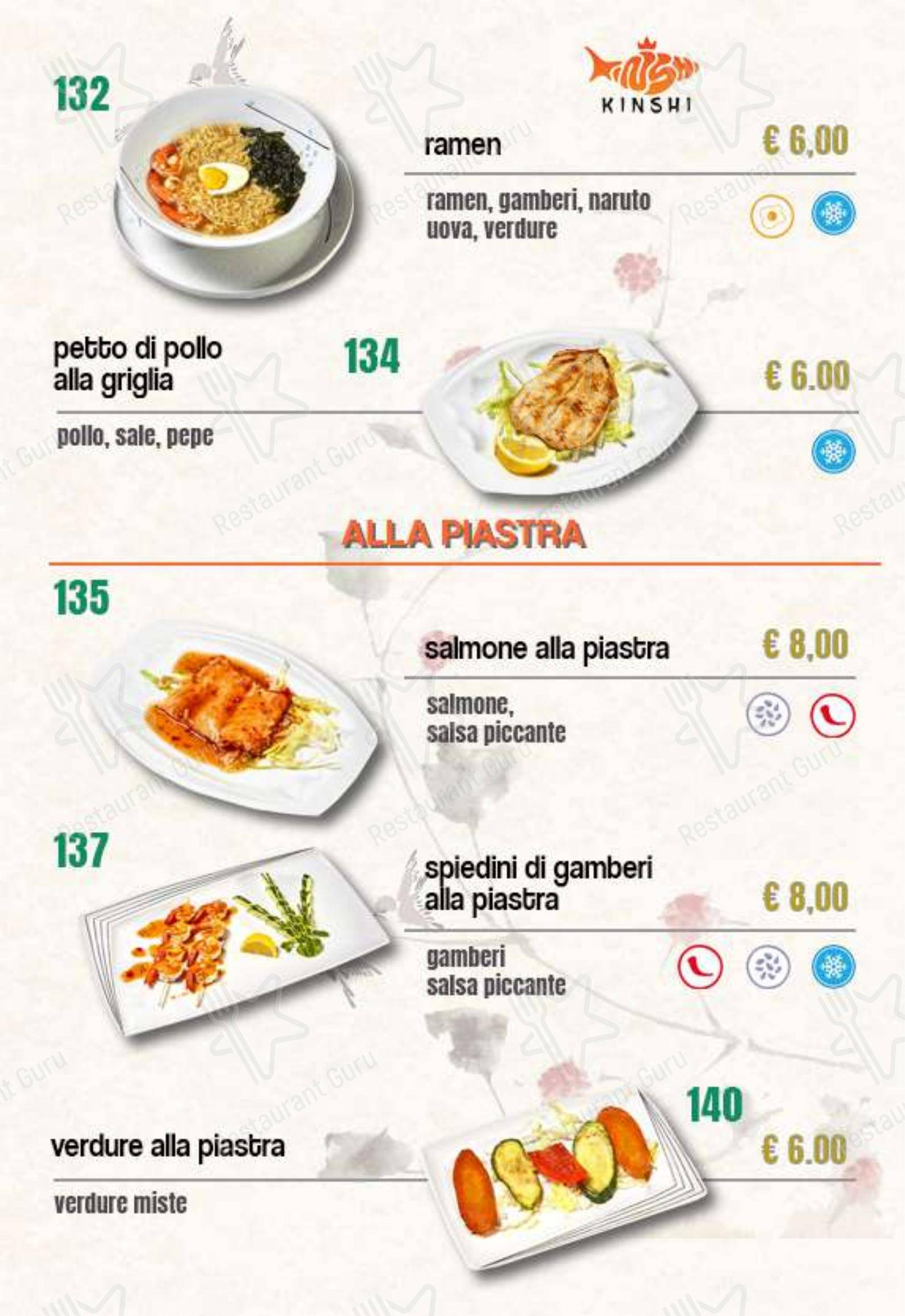 Menu di Ristorante Giapponese Kinshi - Menu