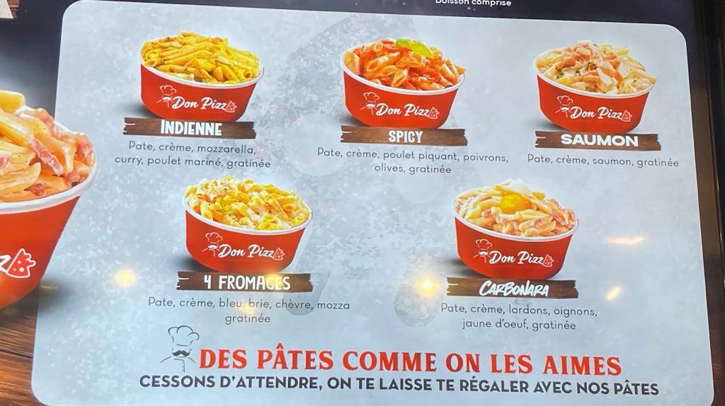 Menu de Don Pizza