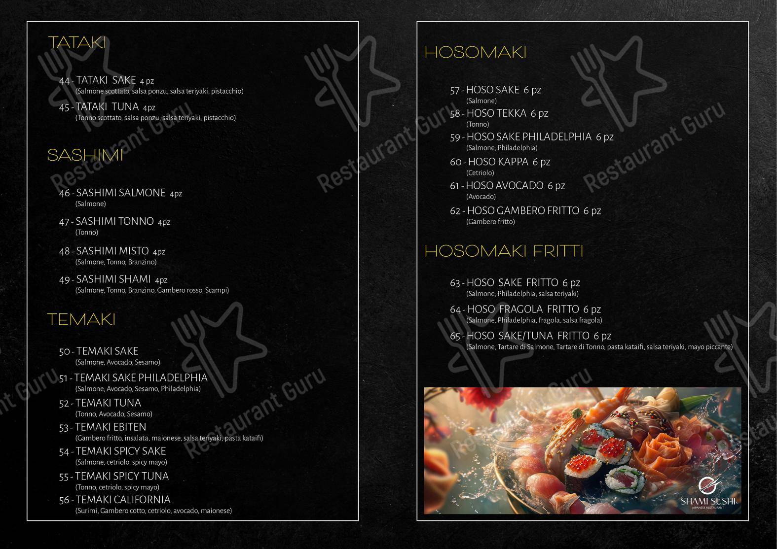 Menu di Shami Sushi - Menu
