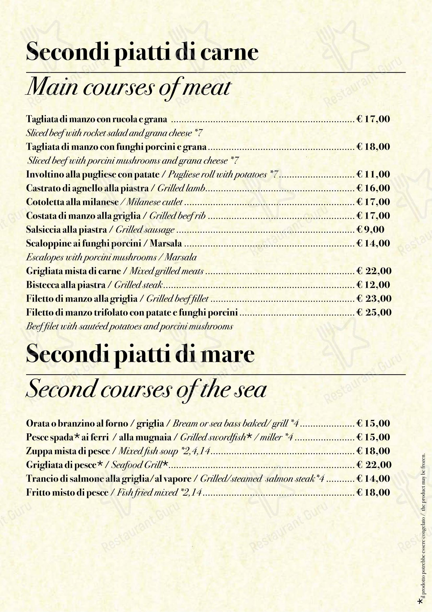 Menu per Strippoli Milano in Milano