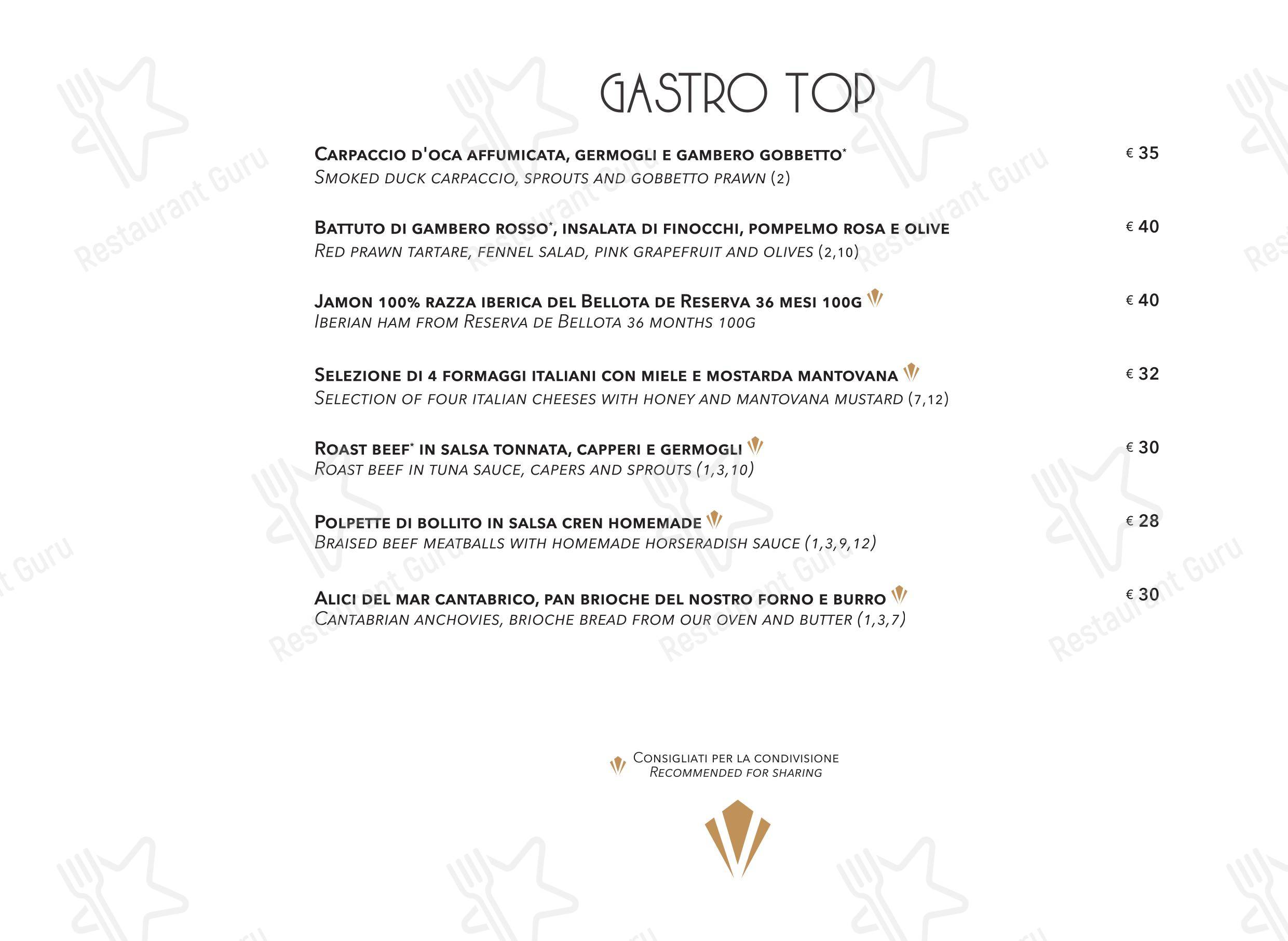 Valentyne Restaurant & Club in Roma - Menu