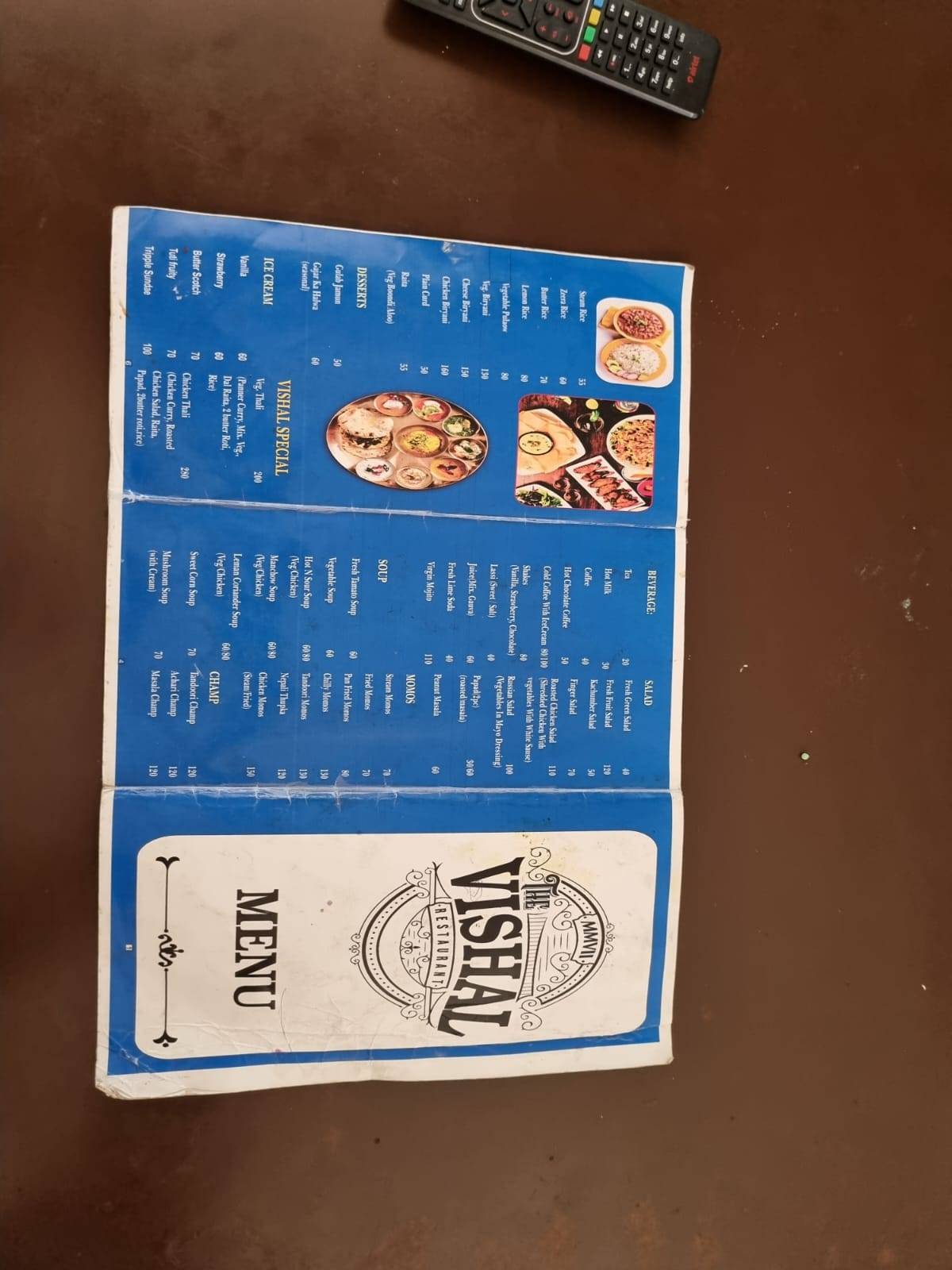 Vishal Restaurant menu