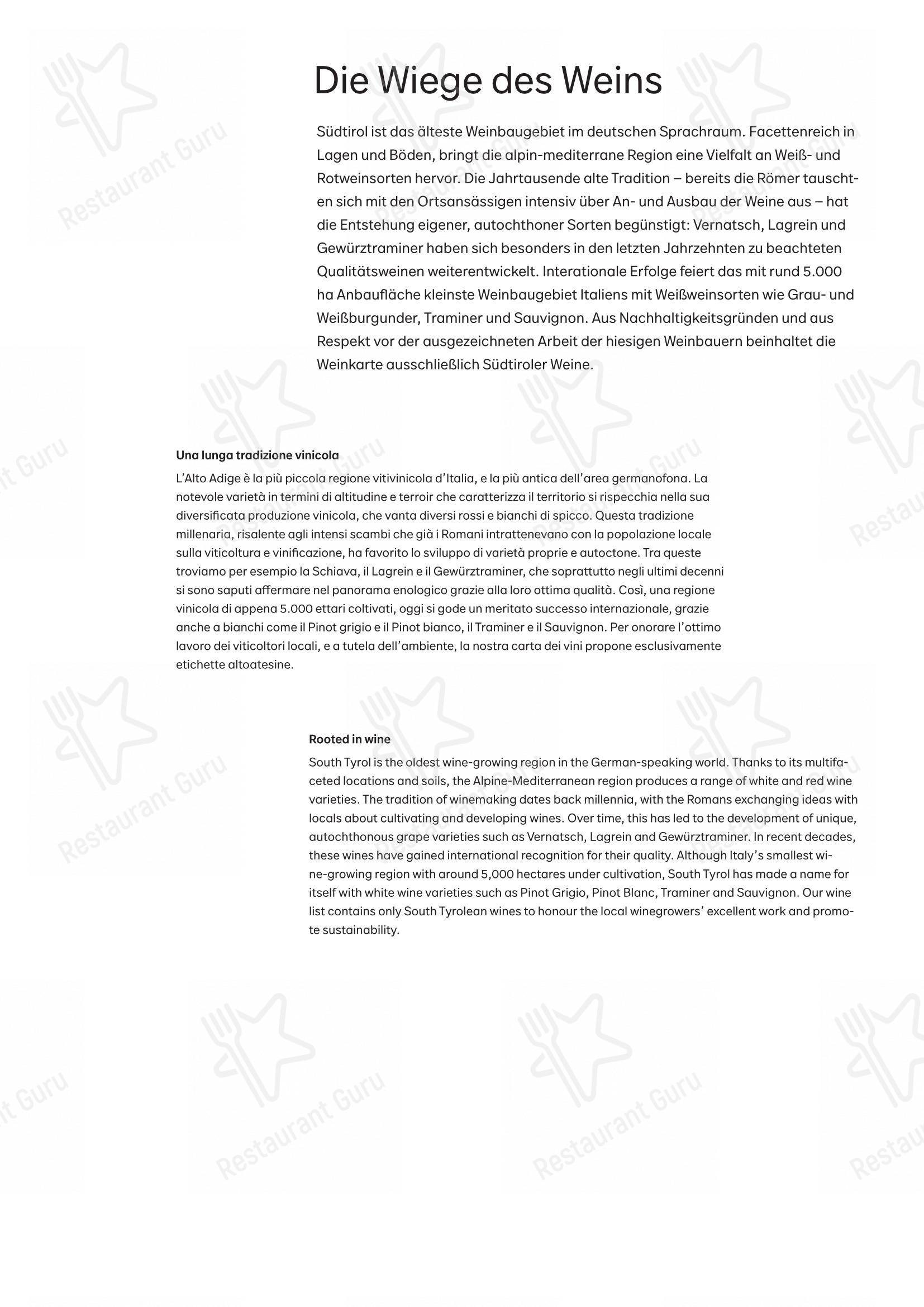 Menu bar per fink in Bressanone