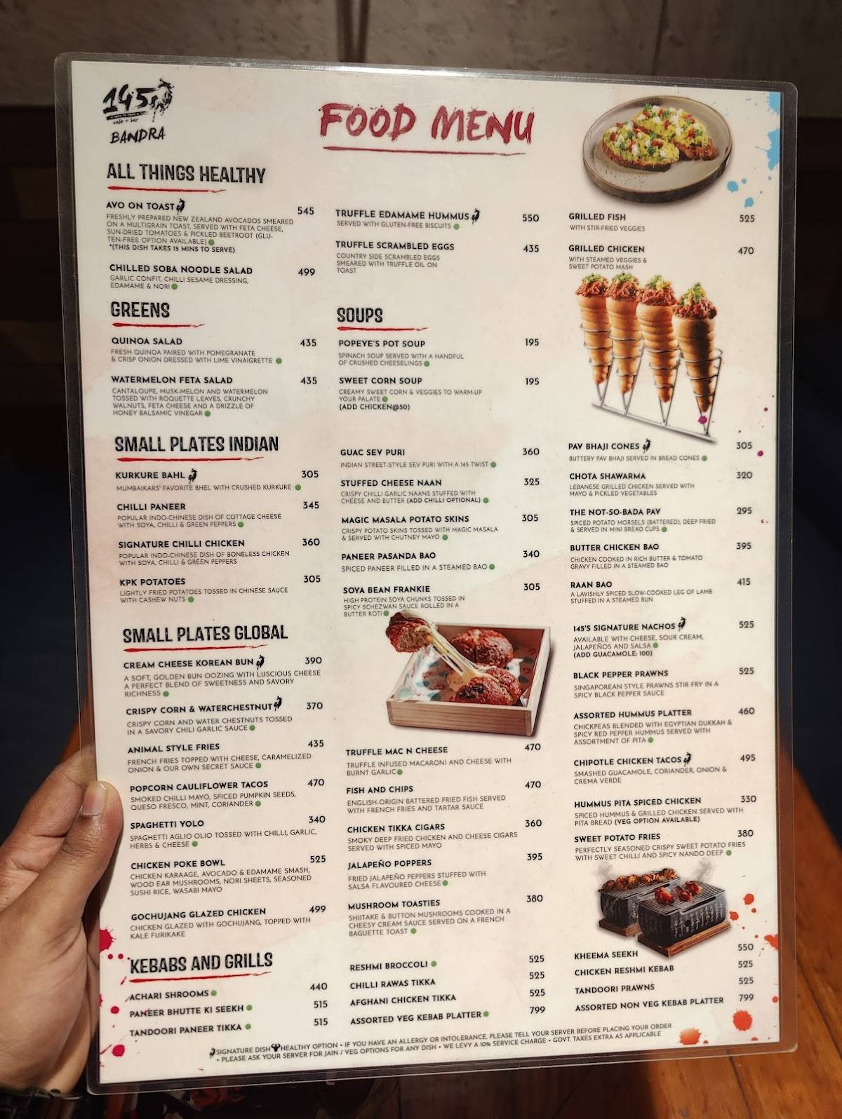 145 Bandra menu