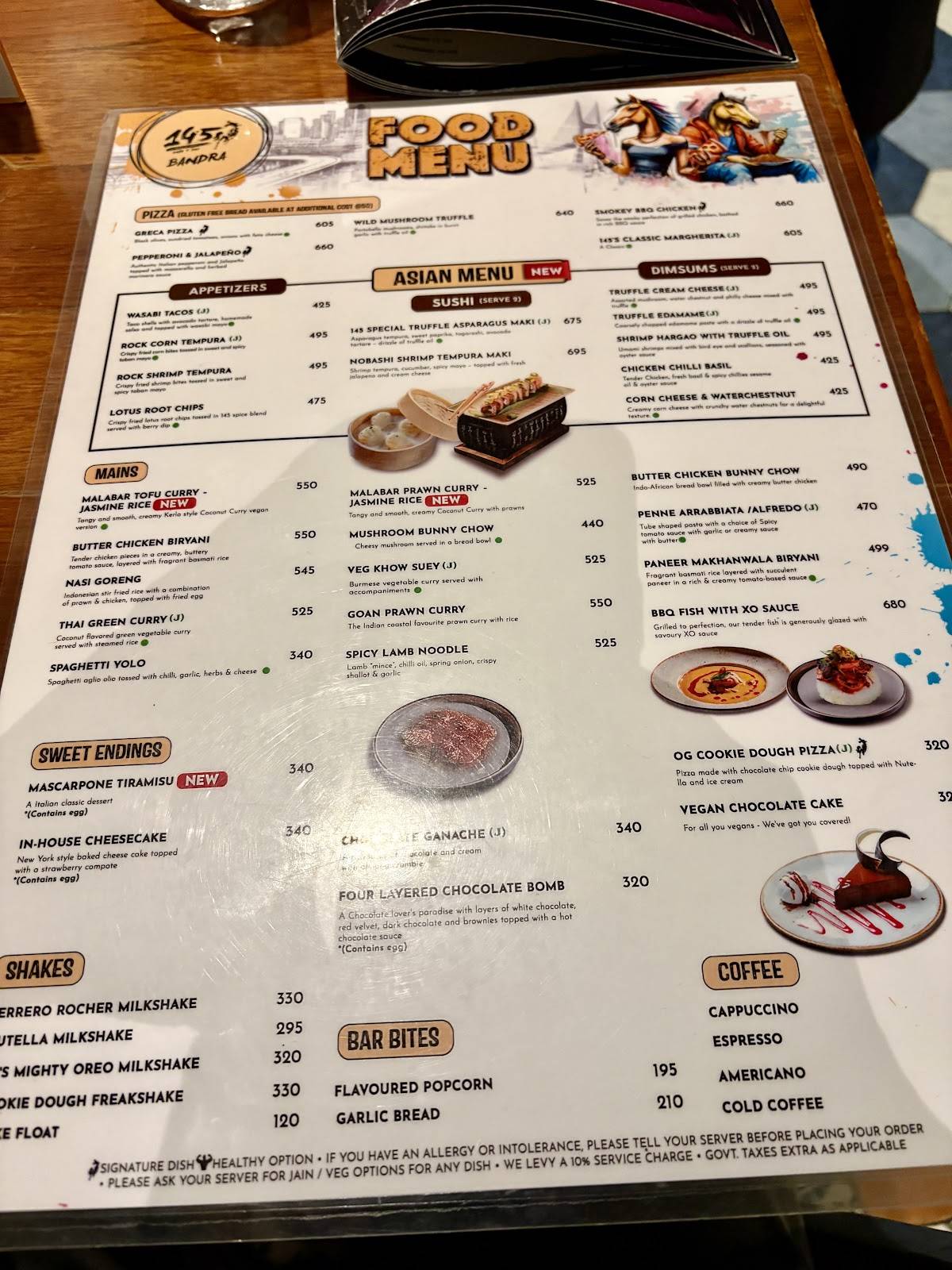 145 Bandra menu