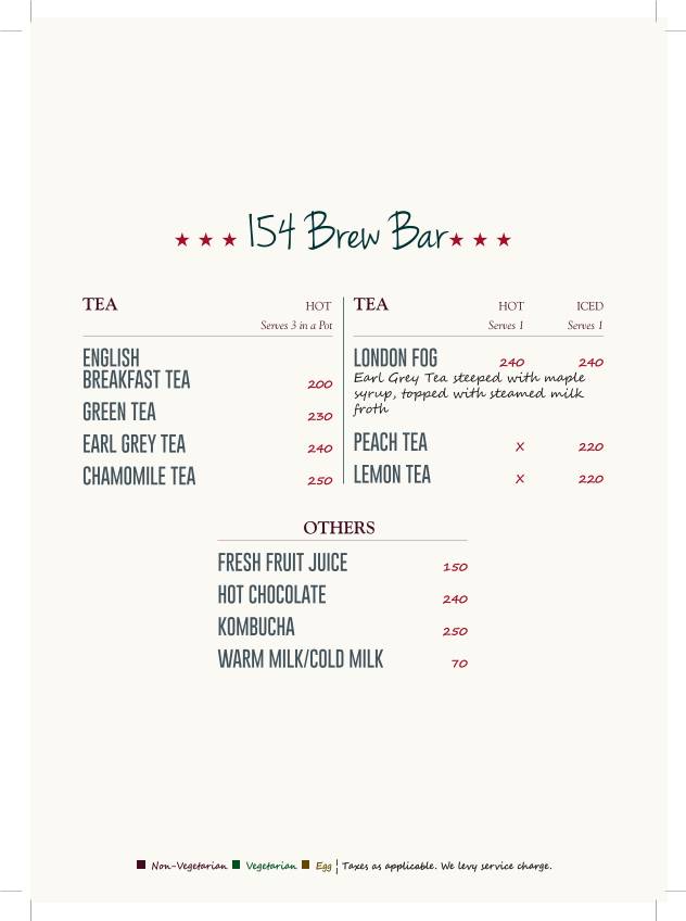 154 Breakfast Club menu