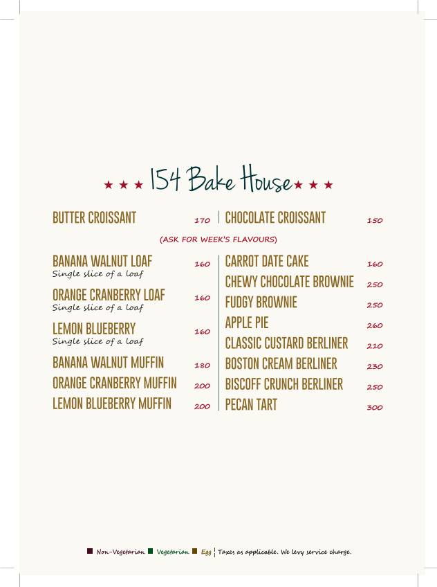 154 Breakfast Club menu