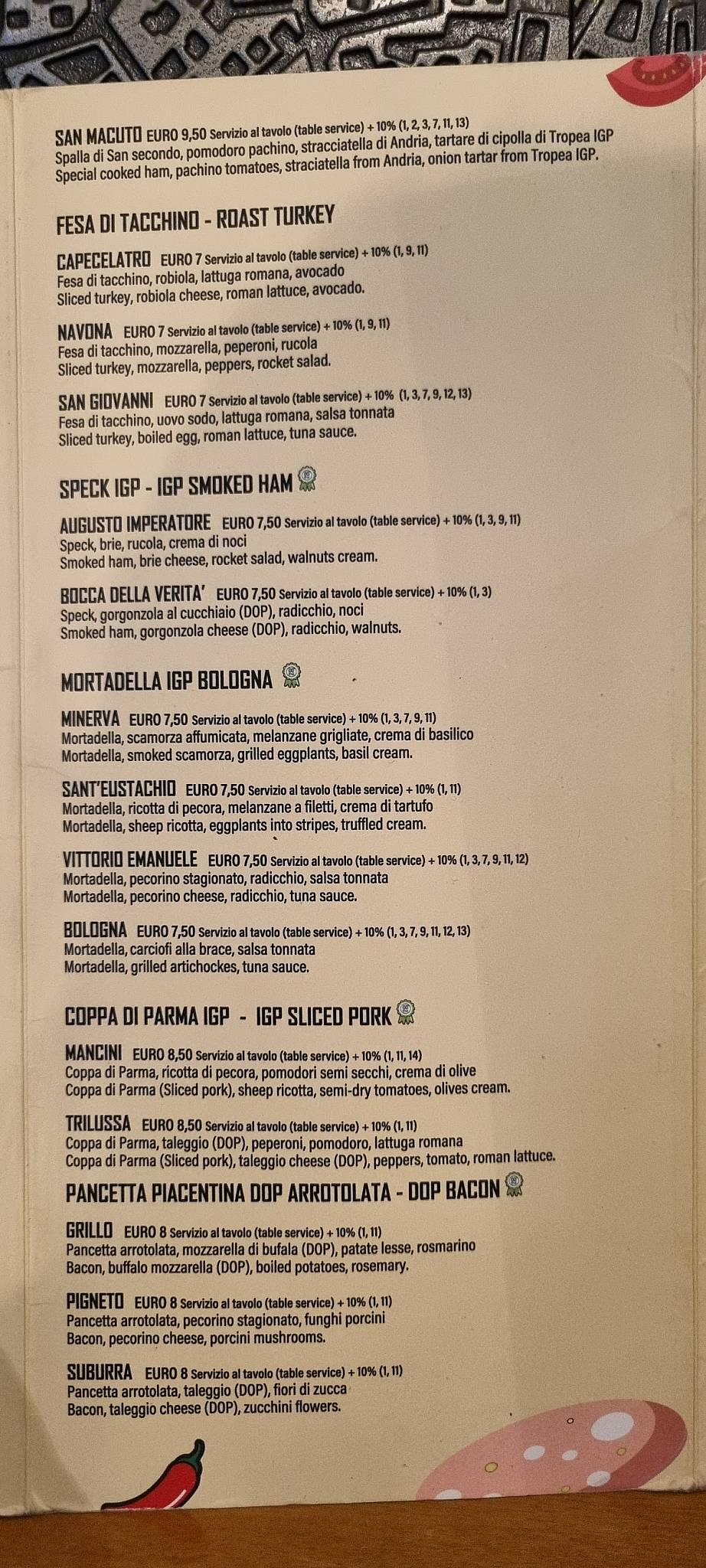 Menu di 200 Gradi 