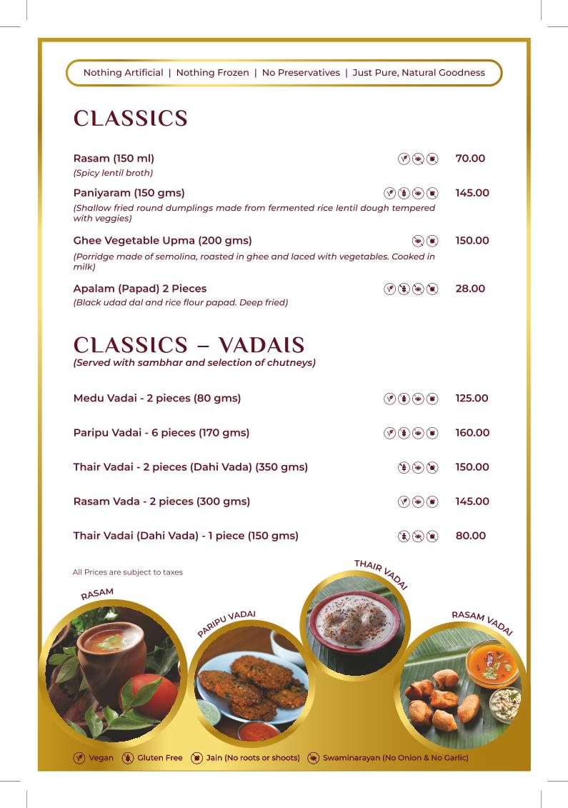 22nd Parallel menu