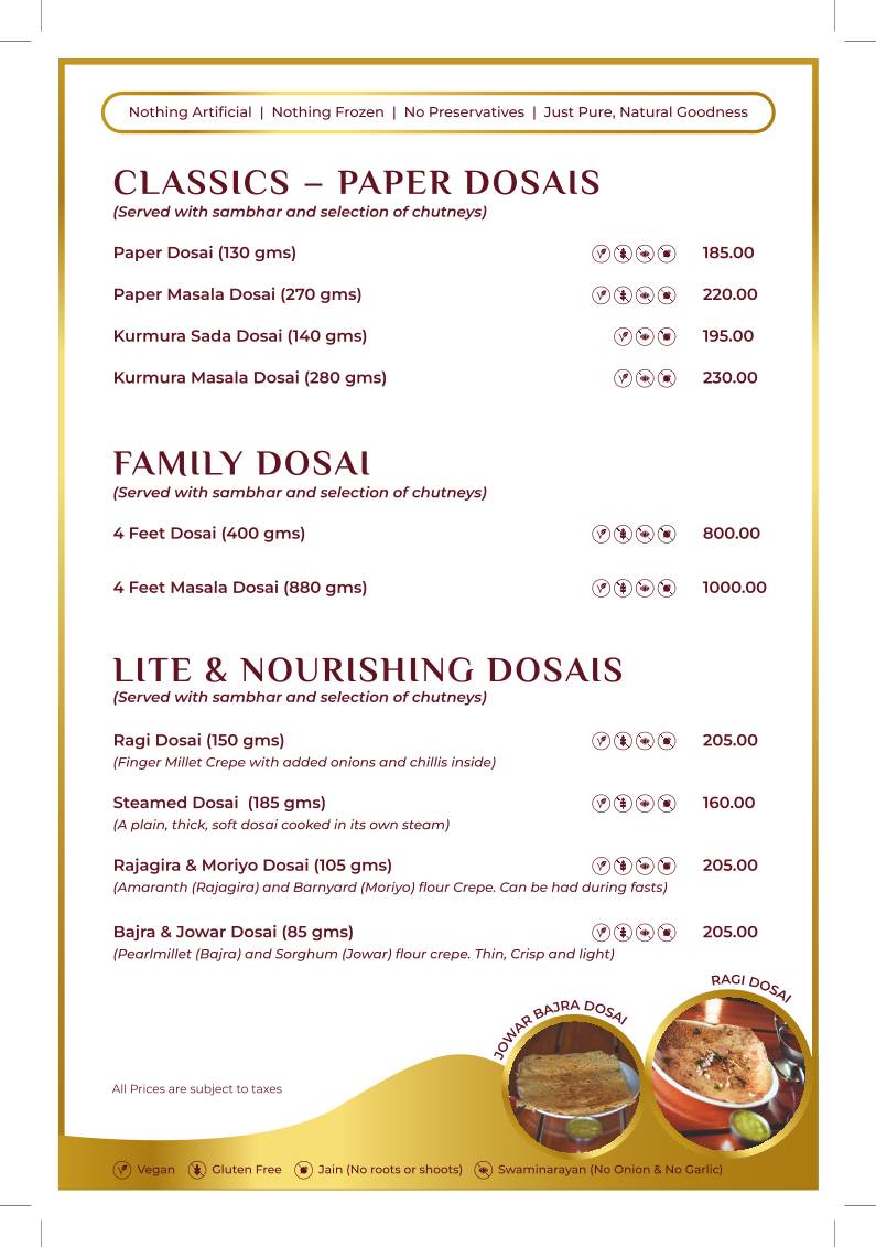 22nd Parallel menu