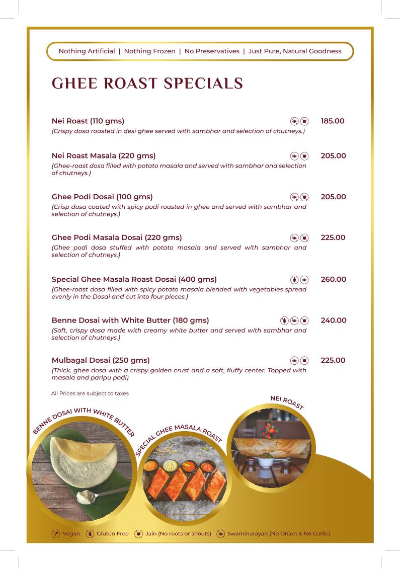22nd Parallel menu