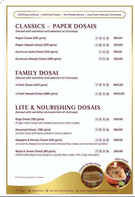 22nd Parallel menu