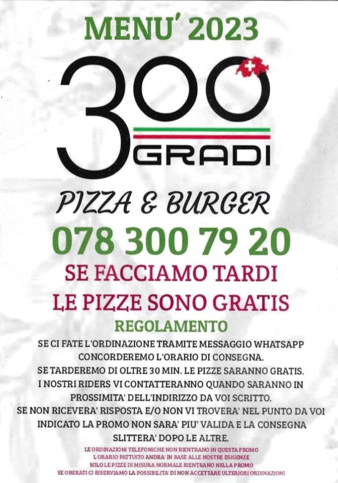Menu di 300gradi Pizza & Burger 