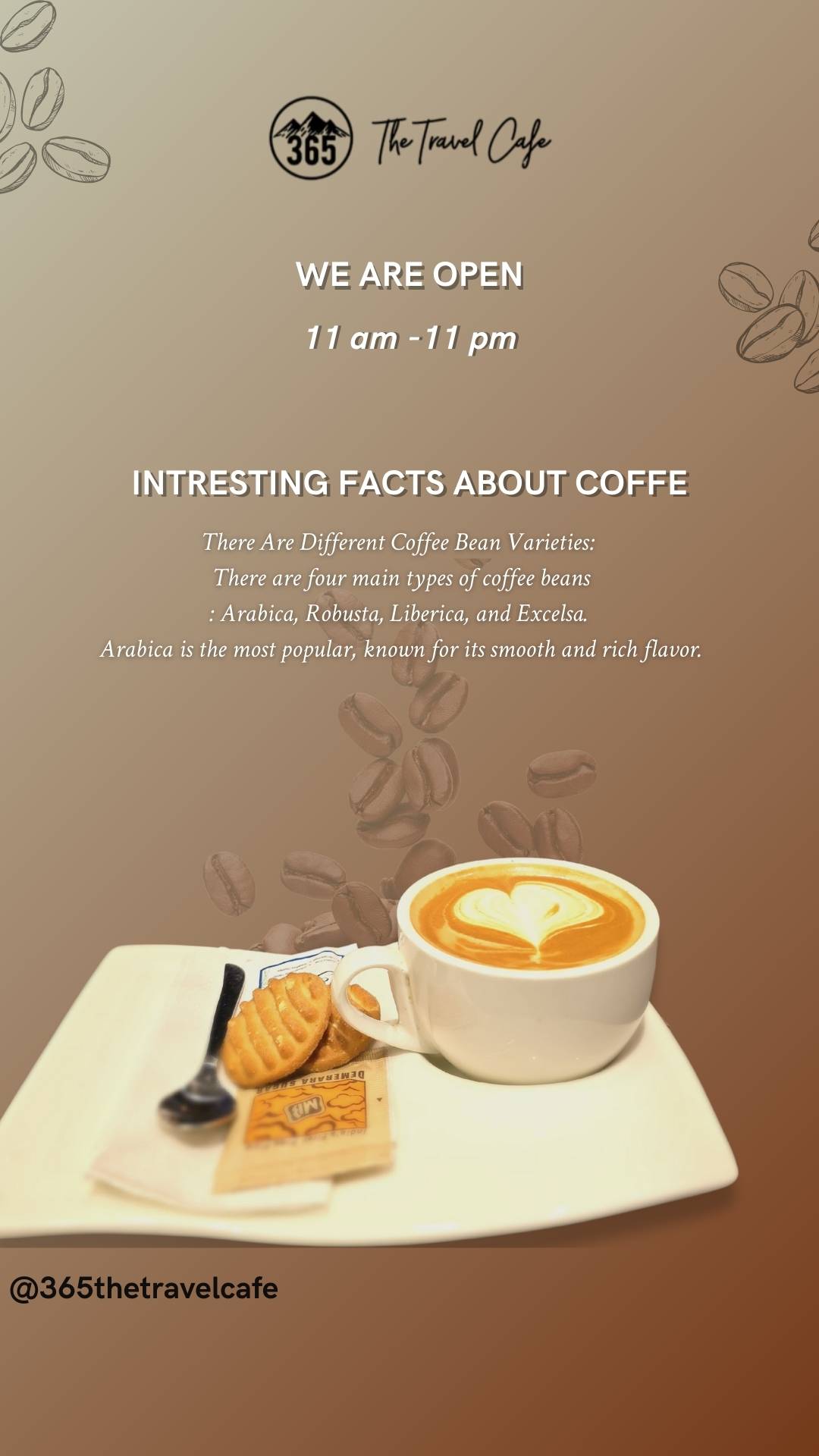 365 The Travel Cafe menu