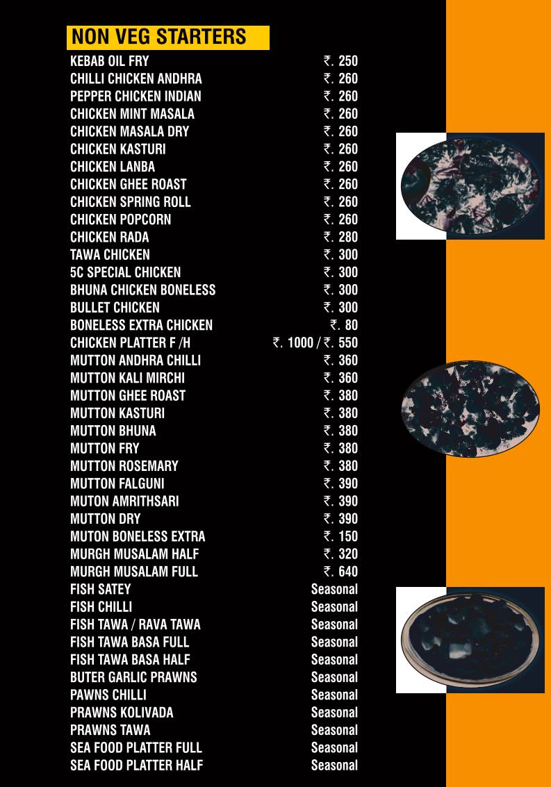 5C Resto Pub & Kitchen menu