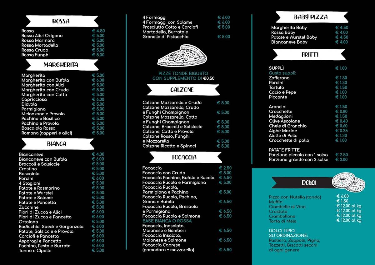 Menu di A Tutta Pizza Frosinone 