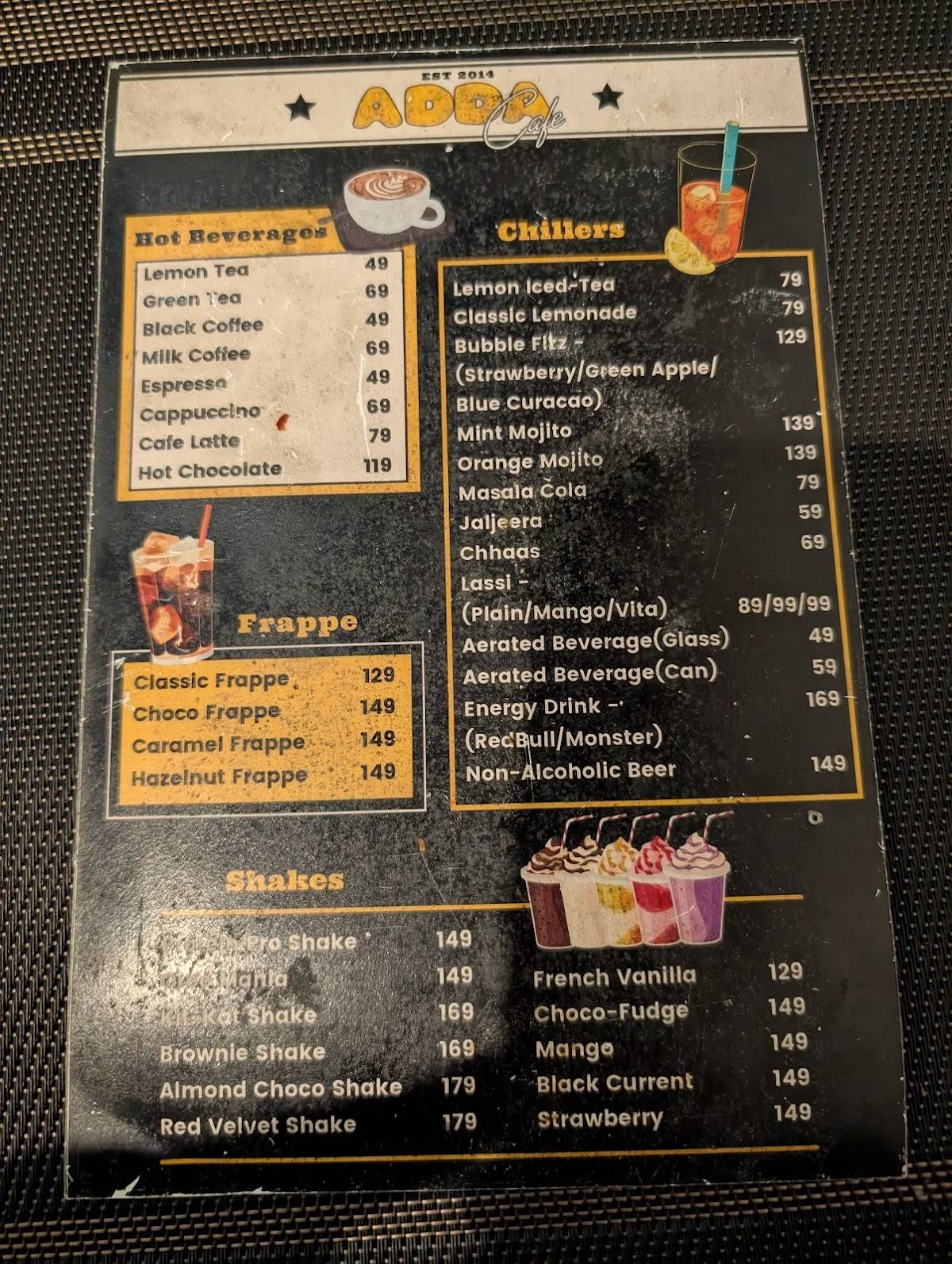 Adda Pan Asian menu