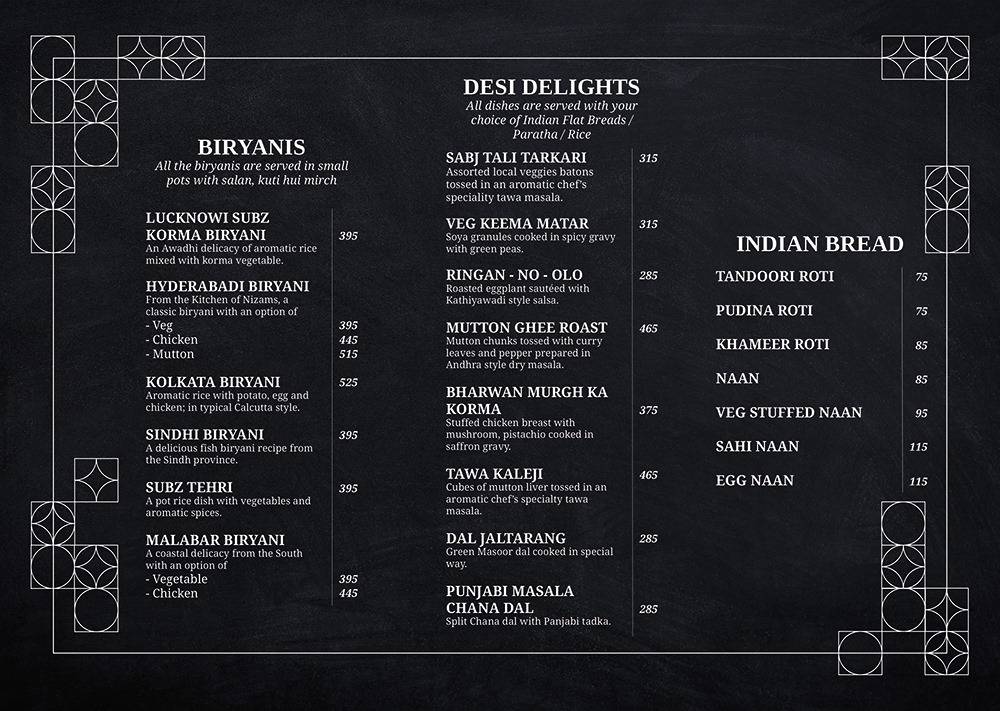 AIR, jüSTa Sajjangarh menu